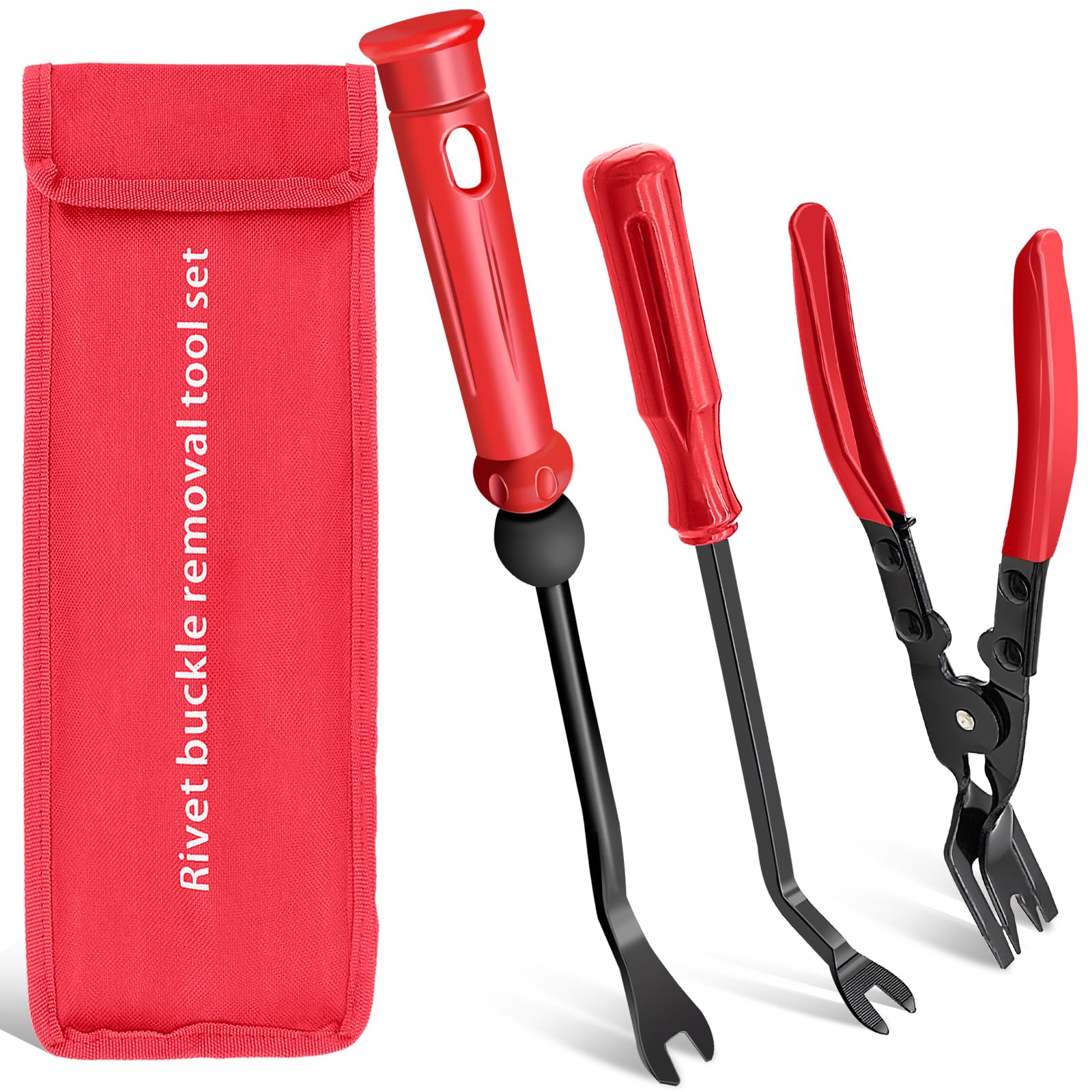 3-Piece Clip Pliers Set - Car Trim Removal Tool Kit for Fasteners, Push Pins & Clips | Dashboard & Door Panel Repair | Auto Interior Maintenance & DIY Projects