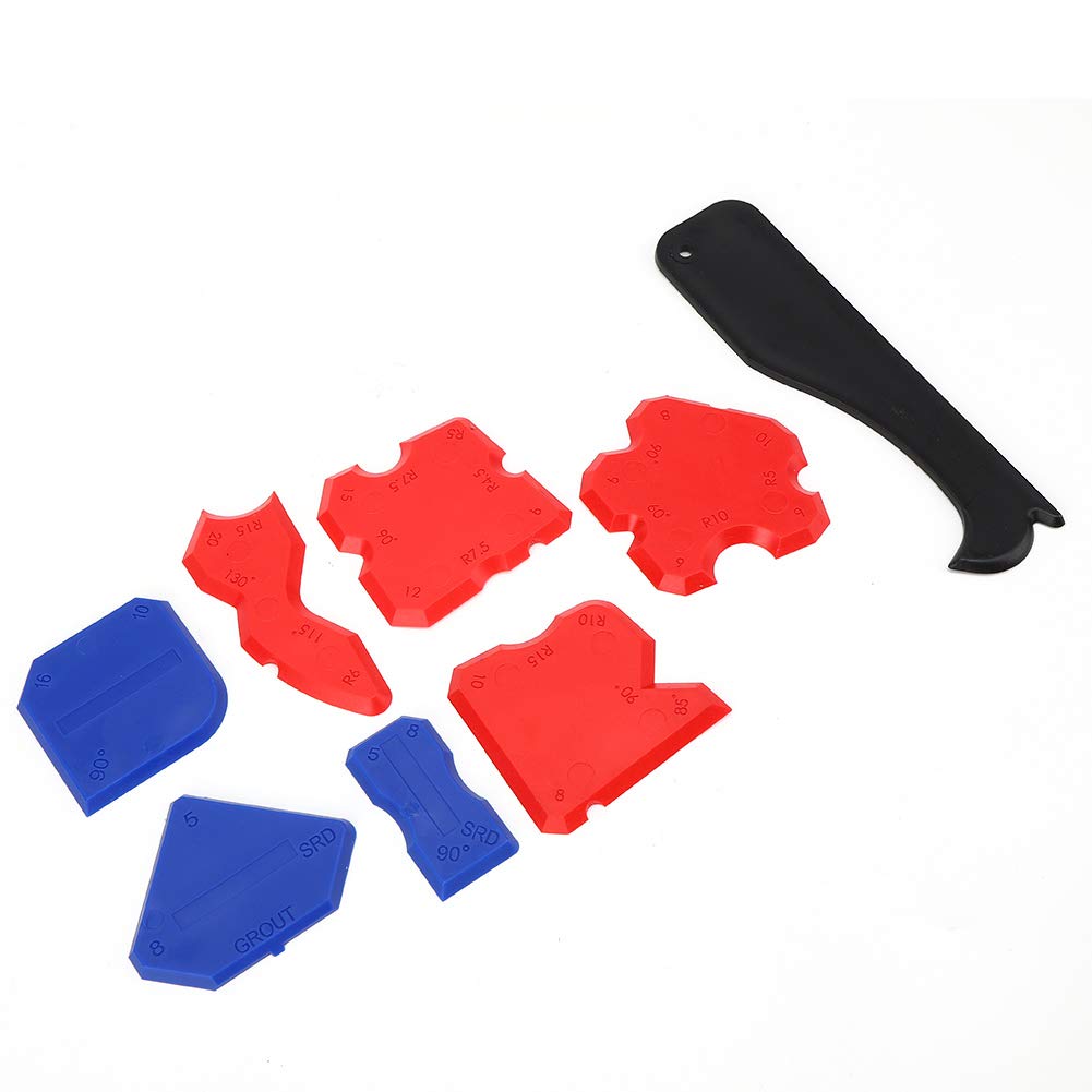 8Pcs Caulk Remover Scraper Set - Professional Silicone Sealant & Grout Finishing Tools Kit with Spreader Spatula for Bathroom, Kitchen & Home Renovation Projects