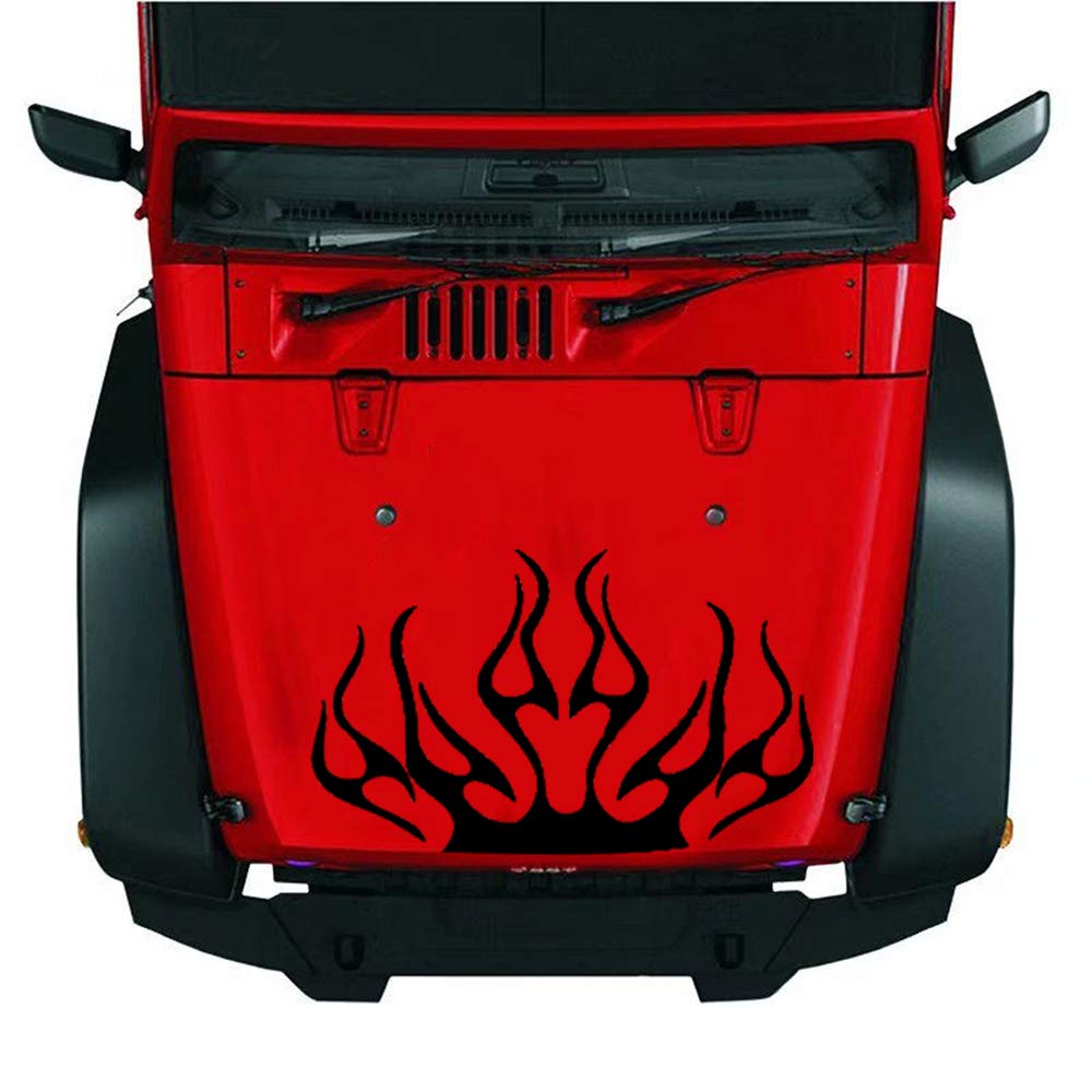 Practlsol 1-Piece Cool Flame Car Decal Vinyl Sticker - Universal Scratch-Resistant Decal for Cars & Trucks - Perfect for Customizing Vehicles, Hiding Scratches, and Personalizing Your Ride (Black)