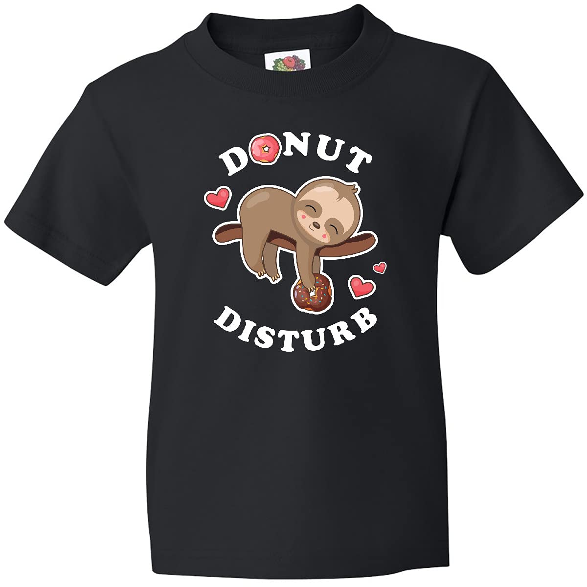 Inktastic Donut Disturb Sloth Youth T-Shirt - Cute Funny Animal Graphic Tee for Kids & Toddlers - Perfect for School, Playdates & Birthday Parties