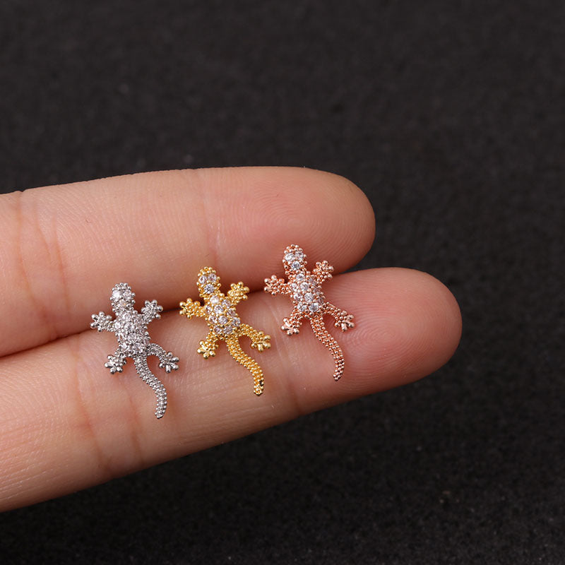 20G Lizard & Insect Conch Piercing Jewelry Set - Unique Body Jewelry for Cartilage & Ear Piercings | Perfect for Goth, Punk & Alternative Fashion Styles