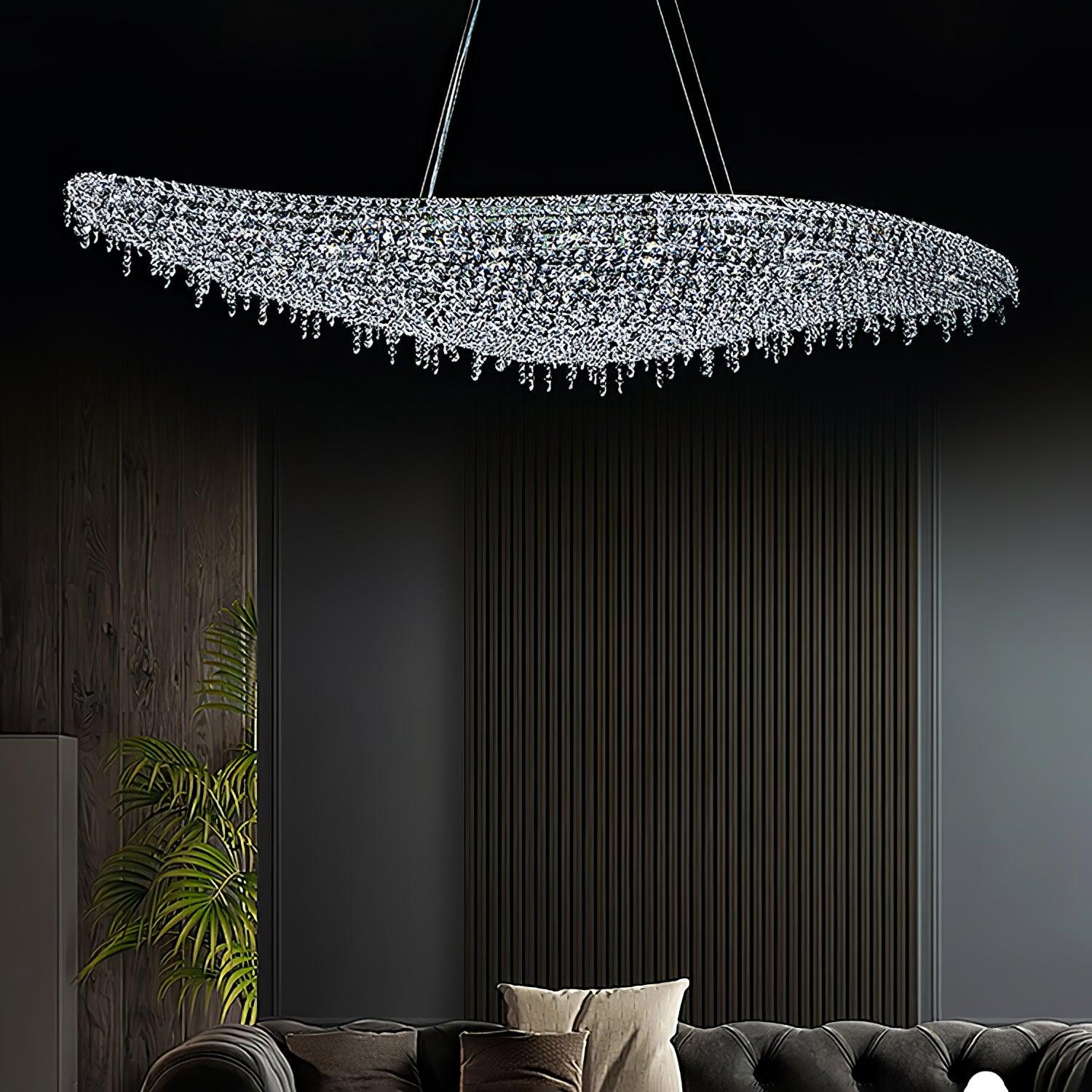 Elegant Boat Crystal Chandelier - Modern Nautical Lighting Fixture for Dining Room, Bedroom & Living Room Decoration