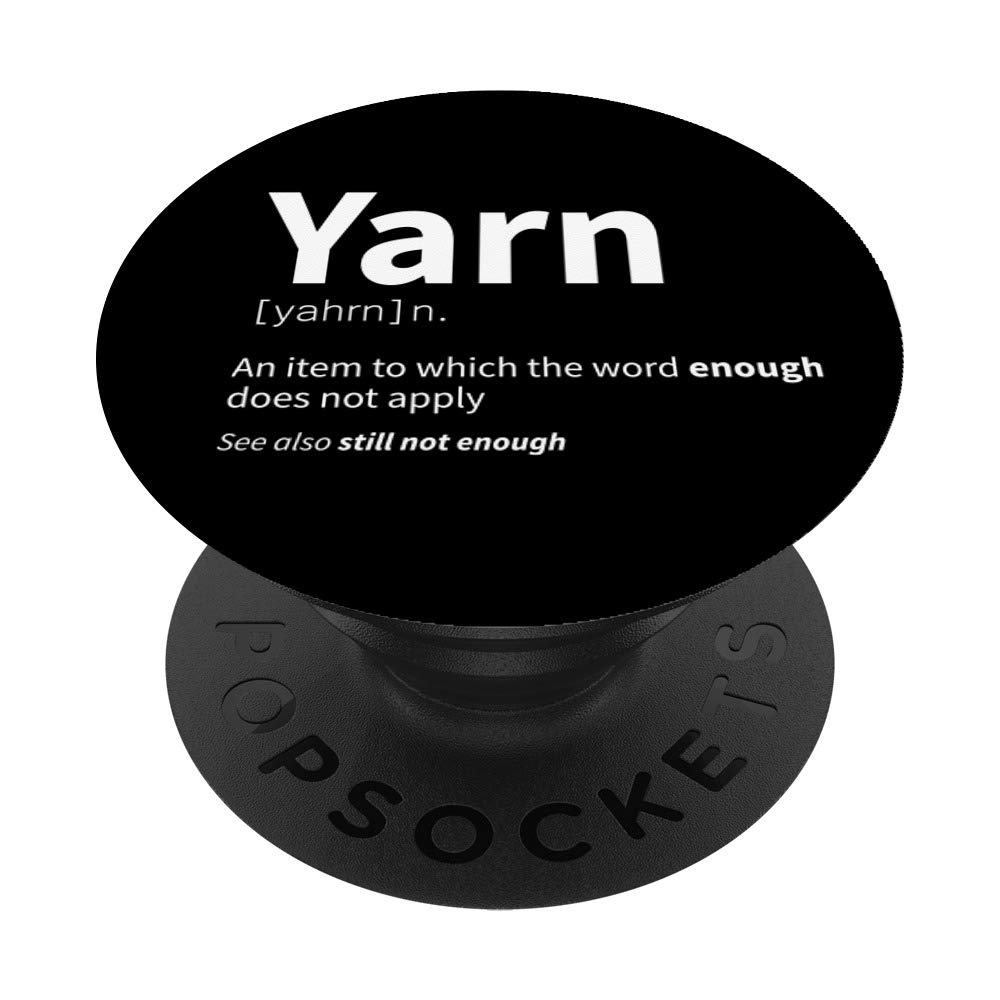 Funny Yarn Definition Gift For Women - Knitting & Crochet PopSockets PopGrip | Swappable Phone & Tablet Grip | Perfect for Crafters, Knitters & Yarn Lovers (Great Gift Idea for Birthdays & Holidays)