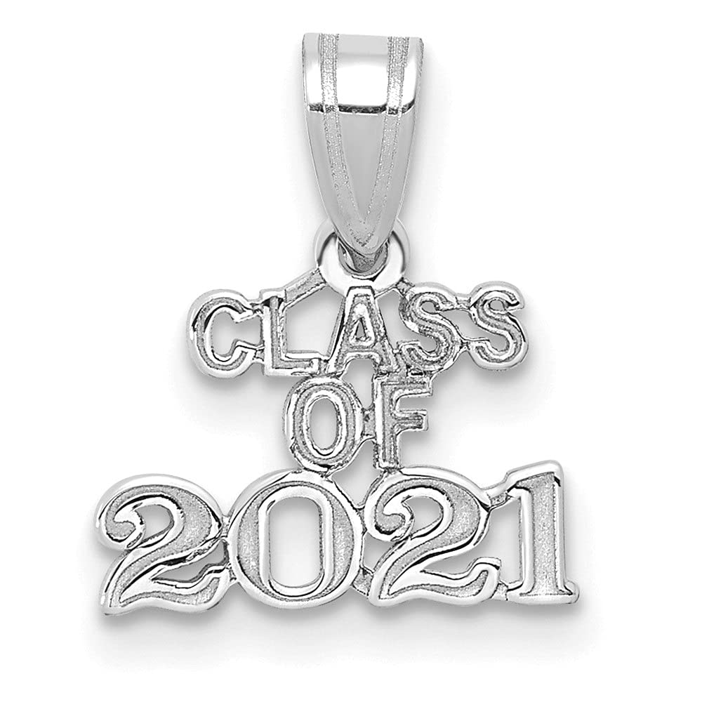 14K Gold Block CLASS OF 2021 Charm Pendant Necklace for Women - Graduation Gift, Birthday Present, Anniversary Jewelry for Her