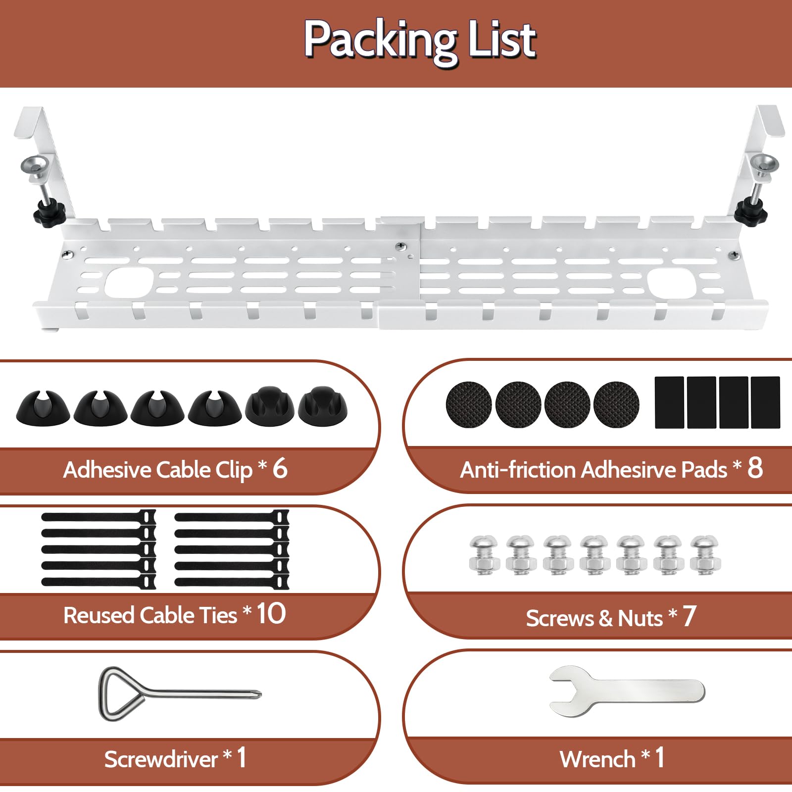 Shikha Under Desk Cable Management Tray - 15.7