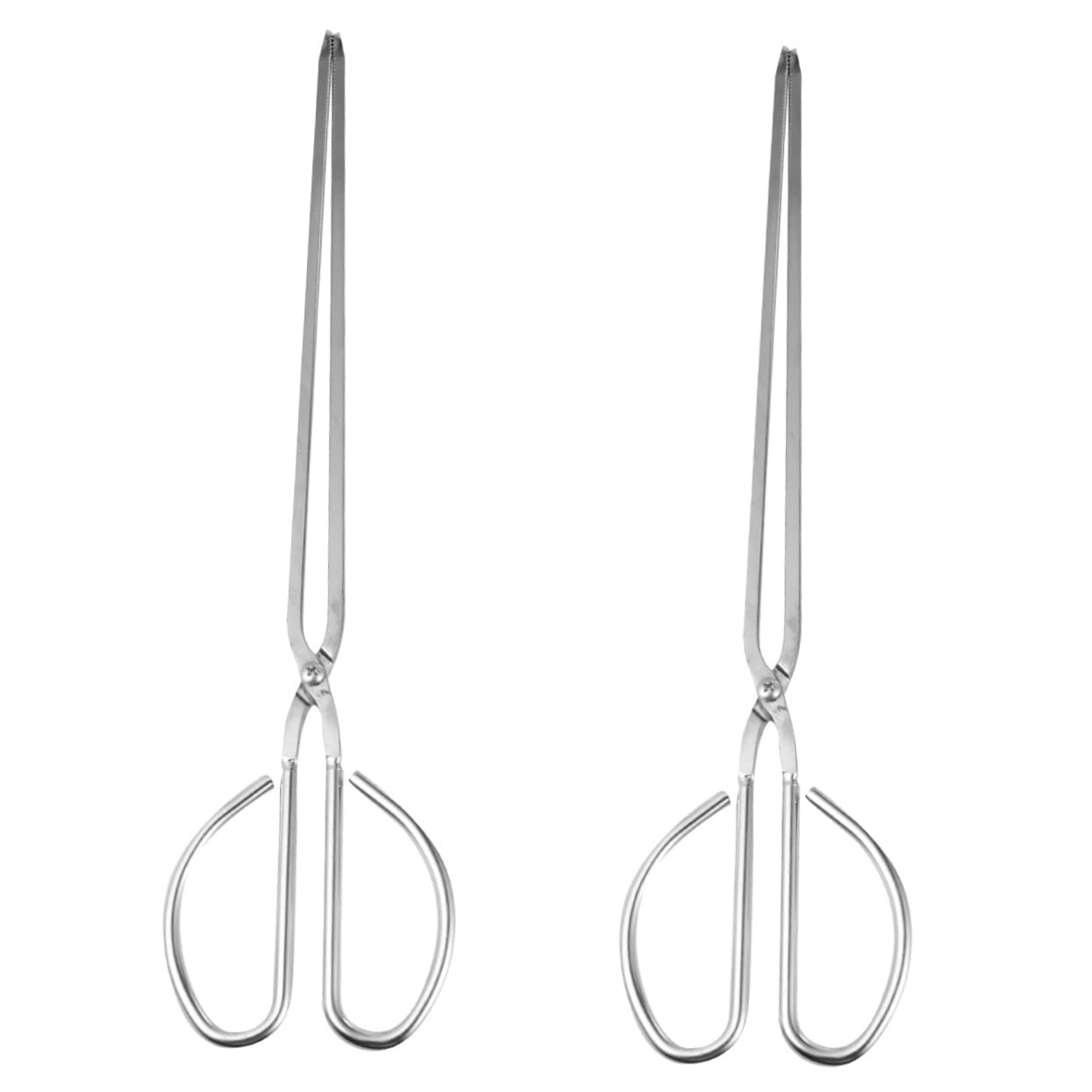 INOOMP 2-Piece Stainless Steel Kitchen Tongs Set - Forged Steel Tongs with Ergonomic Handle for Grilling, Cooking, Serving - Perfect for BBQ, Salad, Pasta, and Home Use