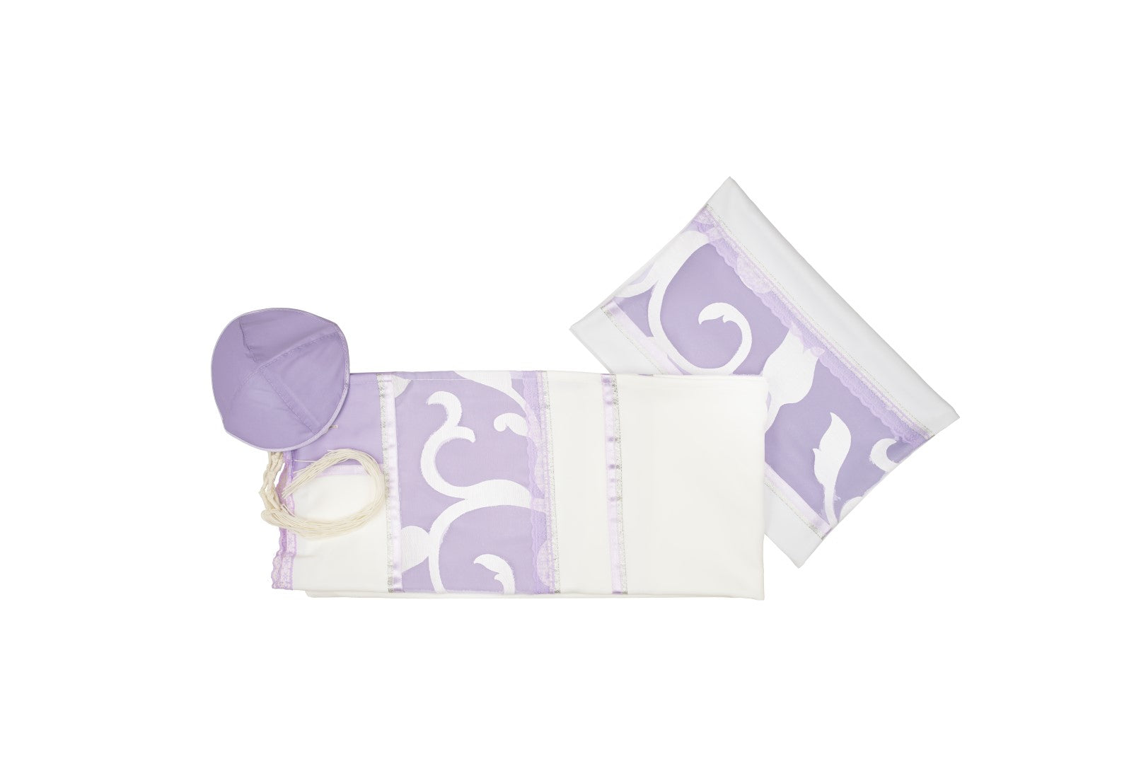 Elegant Lilac Tallit for Girls & Women – Bat Mitzvah Prayer Shawl, Feminine Jewish Prayer Scarf for Synagogue, Wedding & Religious Ceremonies