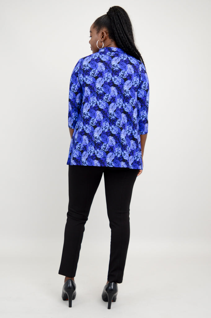 Edwina Women's Bamboo Top with Ice Foliage Print - Breathable Summer Blouse for Casual Wear, Office & Outdoor Activities