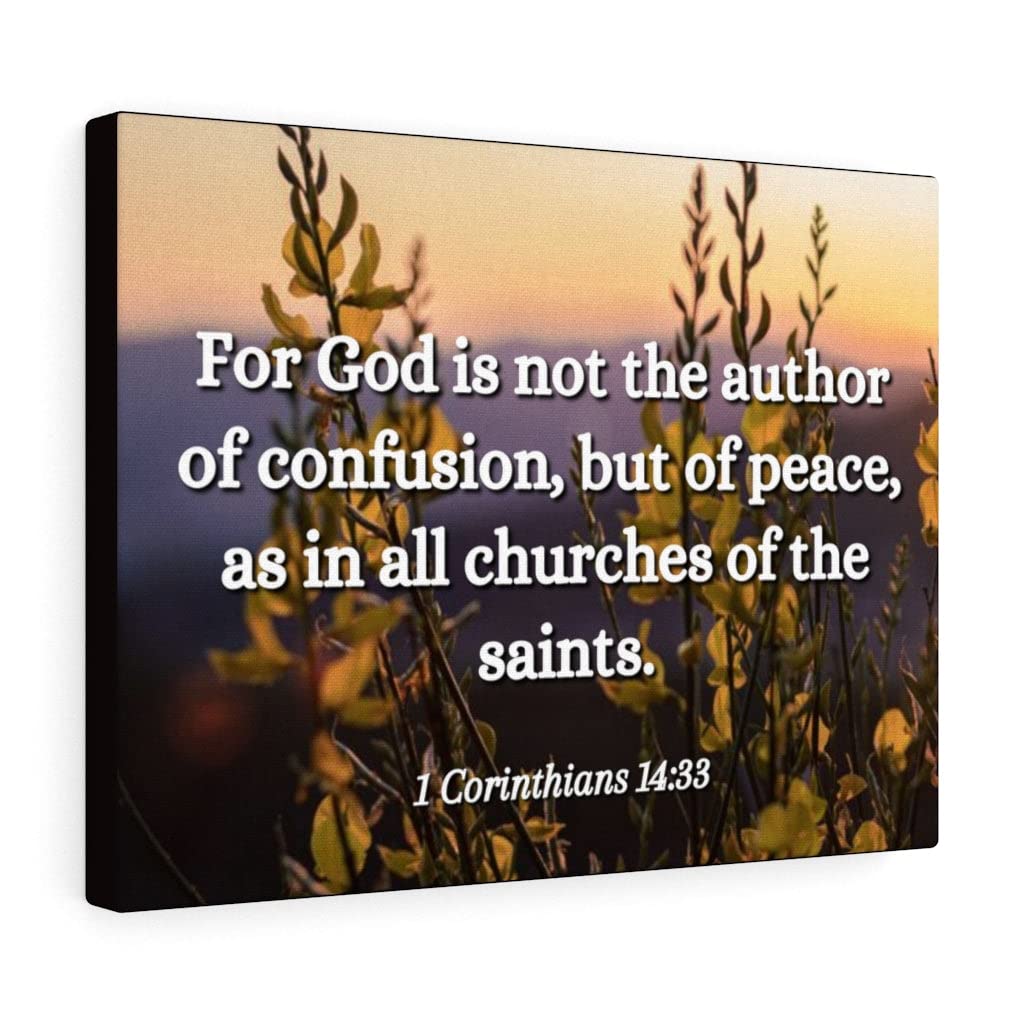 1 Corinthians 14:33 Christian Wall Art - Bible Verse Print Ready to Hang - Inspirational Scripture Decor for Home, Church & Office - Perfect Christian Gift for Weddings, Baptisms & Housewarmings