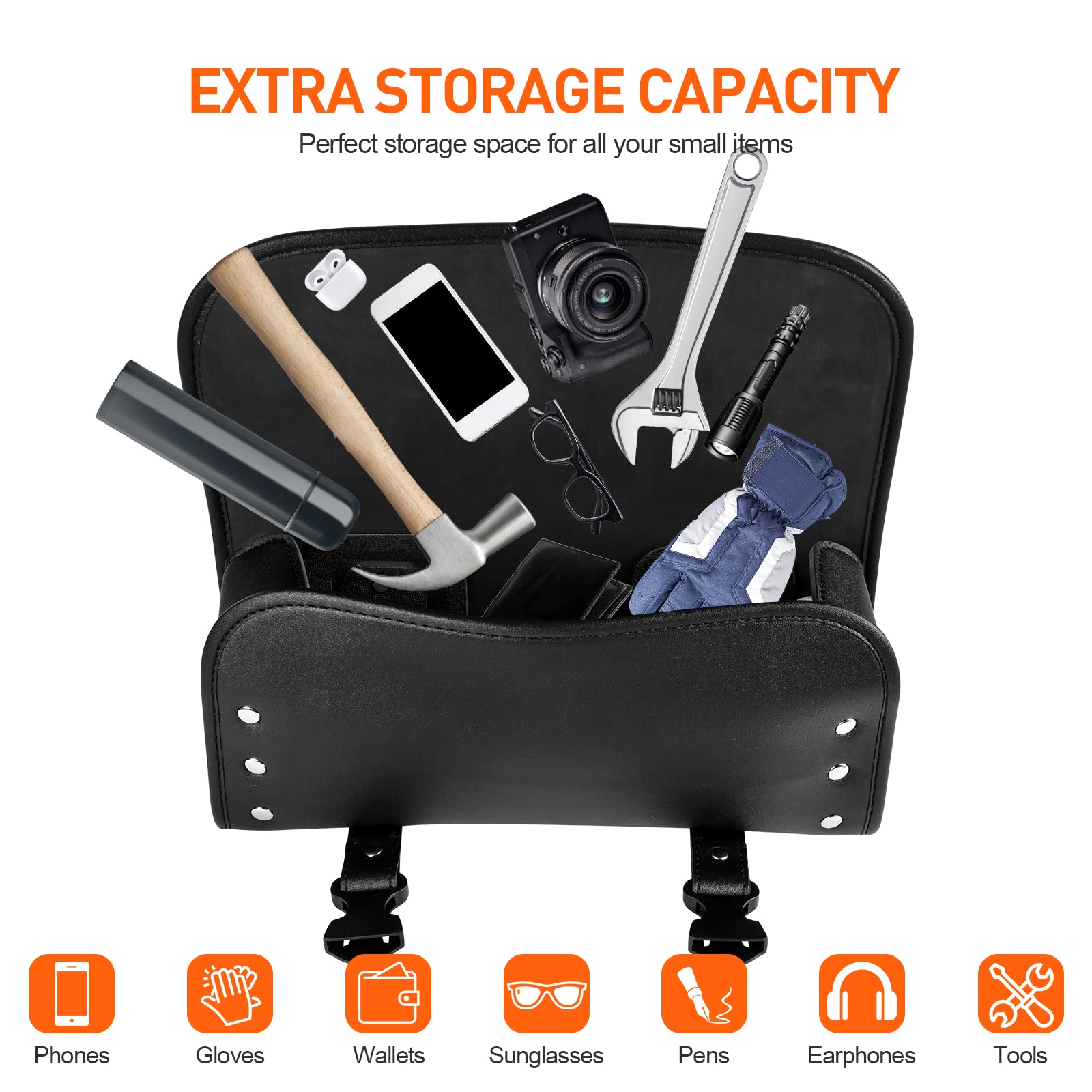 Universal Motorcycle Tool Bag - Handlebar & Fork Storage for Rides