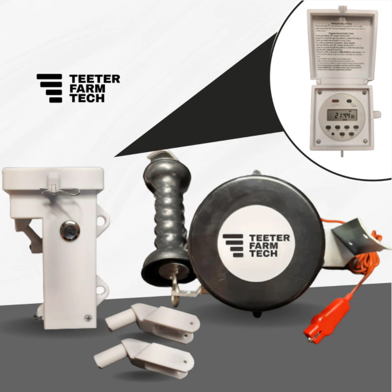 Automatic Gate Opener Timer with Recoil Reel - Heavy Duty Remote Control for Driveway, Garage & Farm Gates - Easy Installation & Weatherproof Design