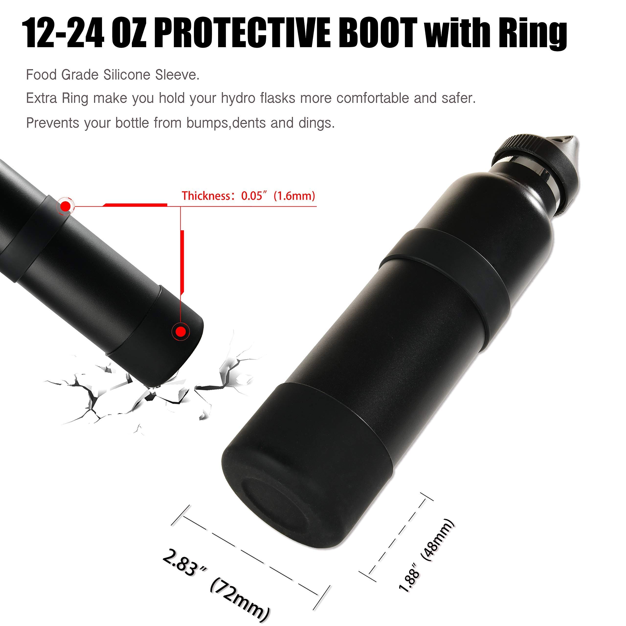 6 Pack Replacement Straws & Protective Flex Bottle Boot Compatible with Hydro Flask 32oz to 40oz Water Bottles - Perfect for Hiking, Gym, Travel and Outdoor Activities