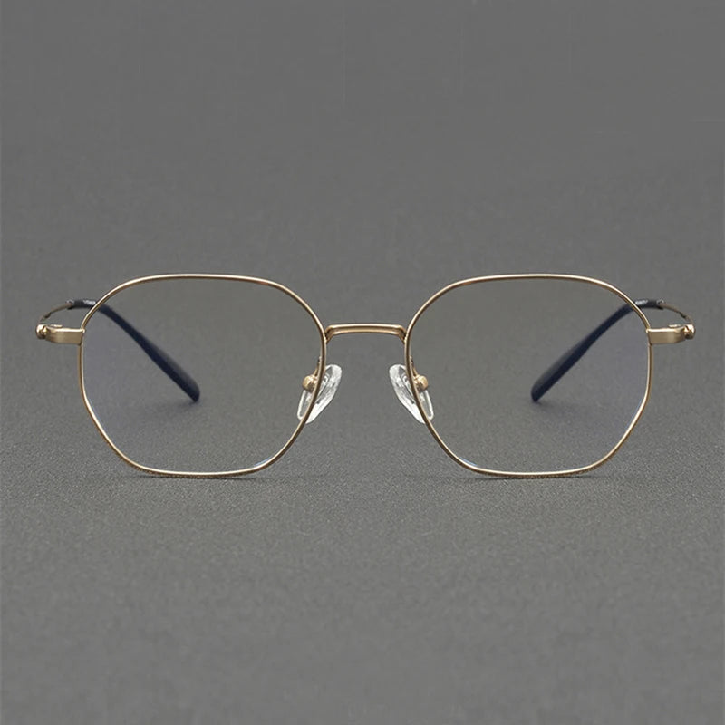 Stylish Unisex Black Titanium Polygon Full Rim Eyeglasses 81033 - Perfect for Work, Reading & Fashion Accessories