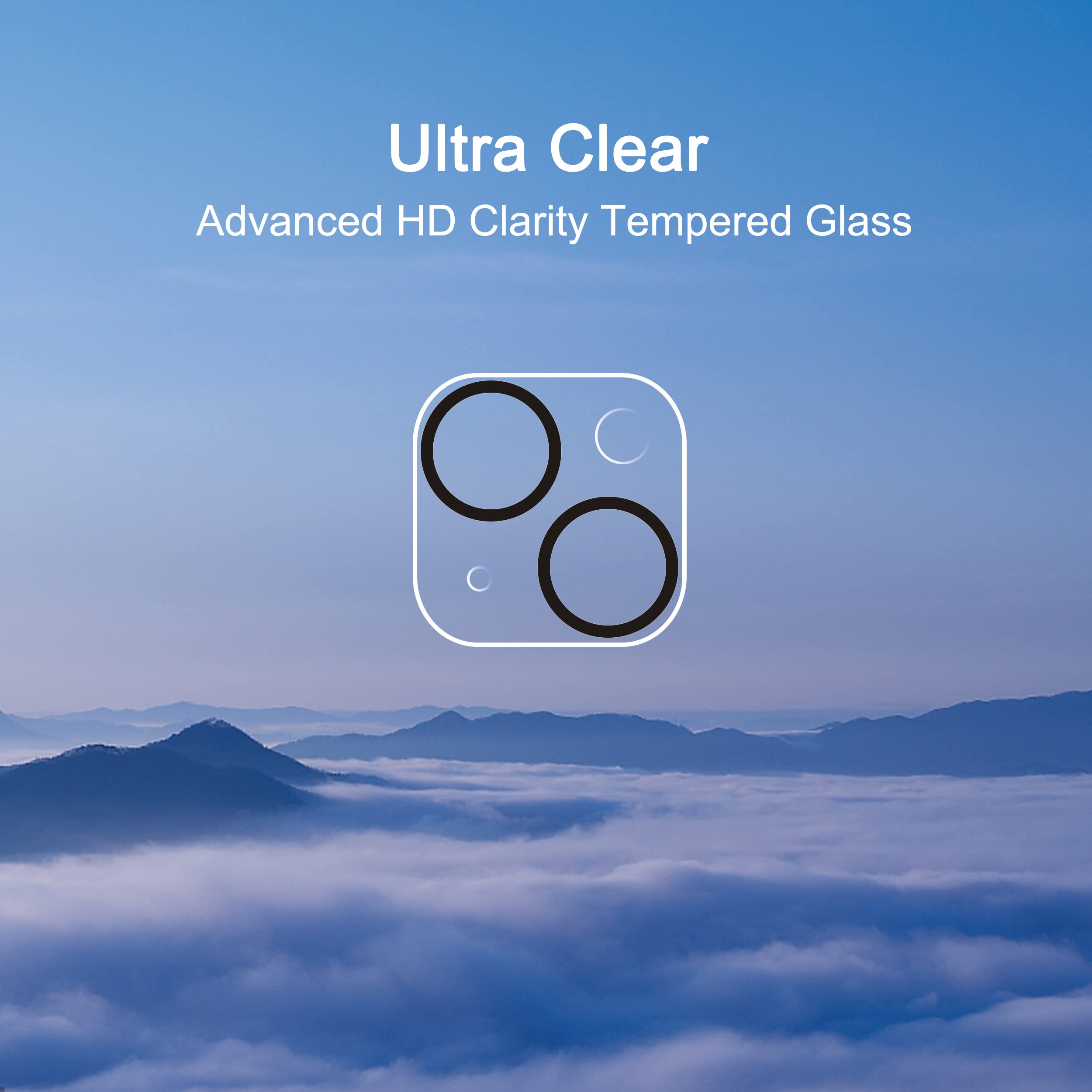Ailun 3 Pack Tempered Glass Camera Lens Protector for iPhone 15/14 & iPhone 15 Plus/14 Plus - 9H Hardness, Ultra HD, Anti-Scratch, Case Friendly - Perfect for Night Photography, Outdoor Adventures & Daily Protection
