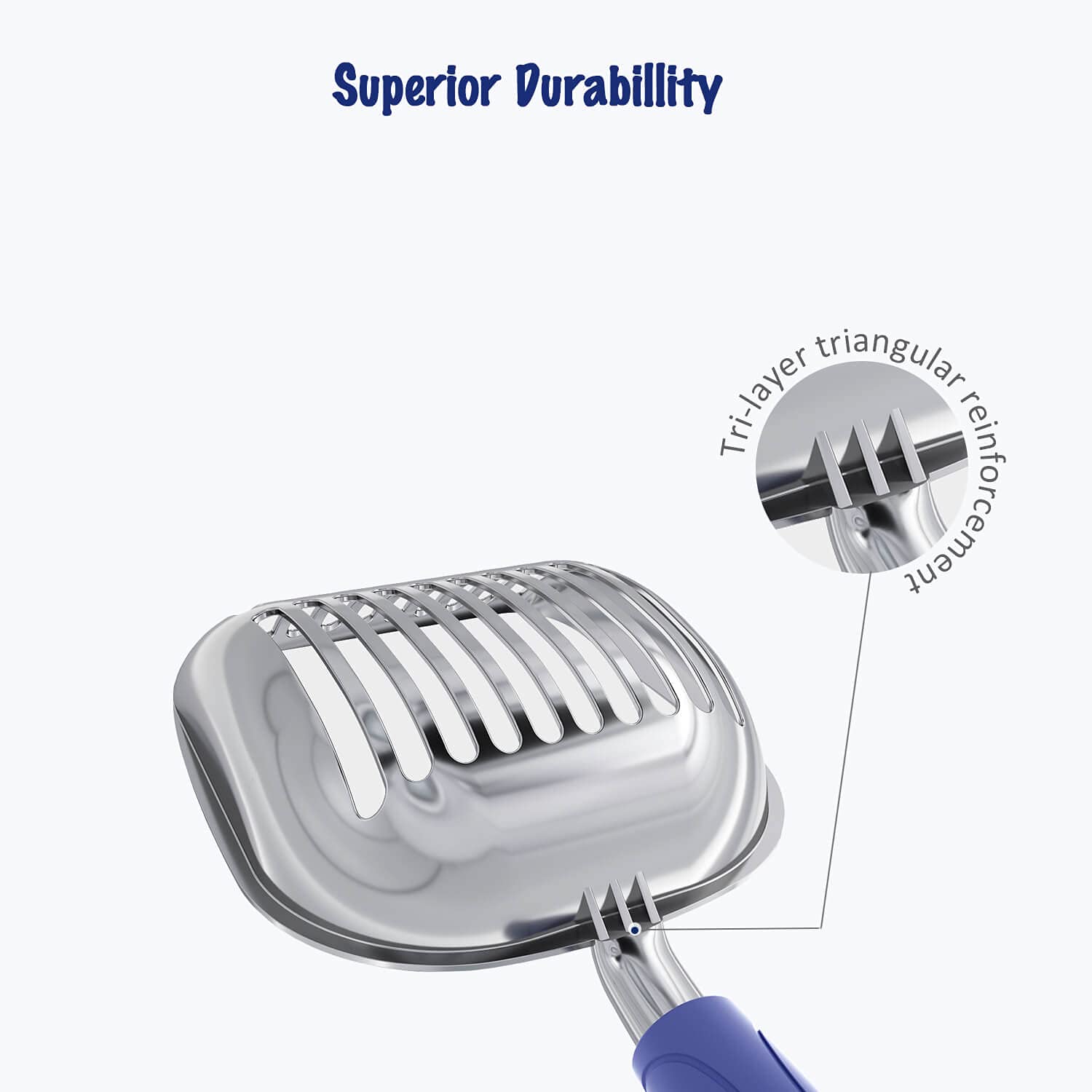 WePet Premium Aluminum Alloy Cat Litter Scoop - Heavy Duty Metal Sifter with Long Handle & Deep Shovel - Durable Poop Scooper for Kitty Litter Box - Perfect for Quick Cleanup & Odor Control