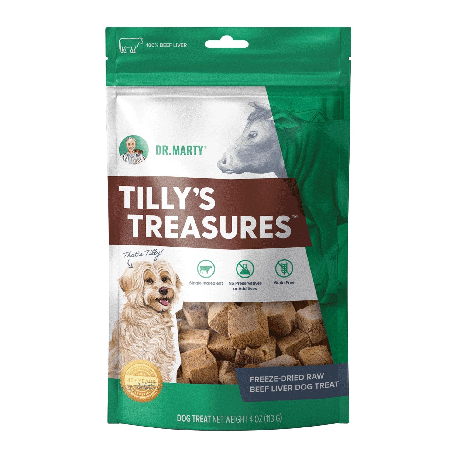 Dr. Marty's Tilly’s Treasures Beef Liver Dog Treats – Natural, Grain-Free, High-Protein Snacks for Training & Rewards – Perfect for Small, Medium & Large Dogs
