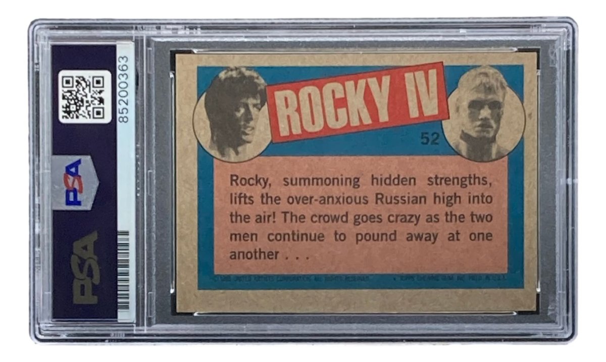 Dolph Lundgren Autographed 1985 Topps #52 Rocky IV Ivan Drago Trading Card - PSA/DNA Certified - Perfect for Movie Memorabilia Collectors & Rocky Fans Display