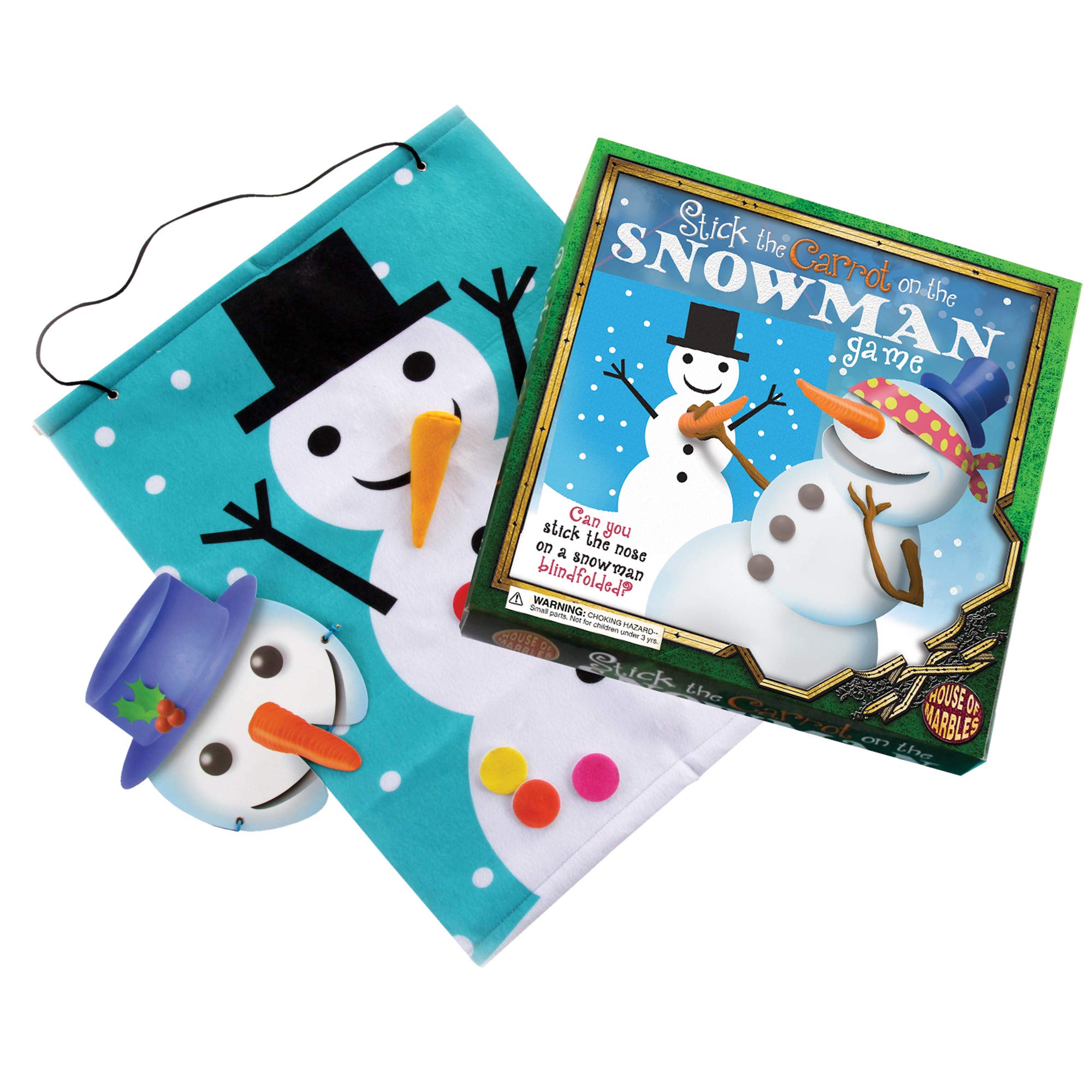 House of Marbles Holiday Game - Stick The Carrot On The Snowman Fun Family Christmas Party Activity for Kids & Adults