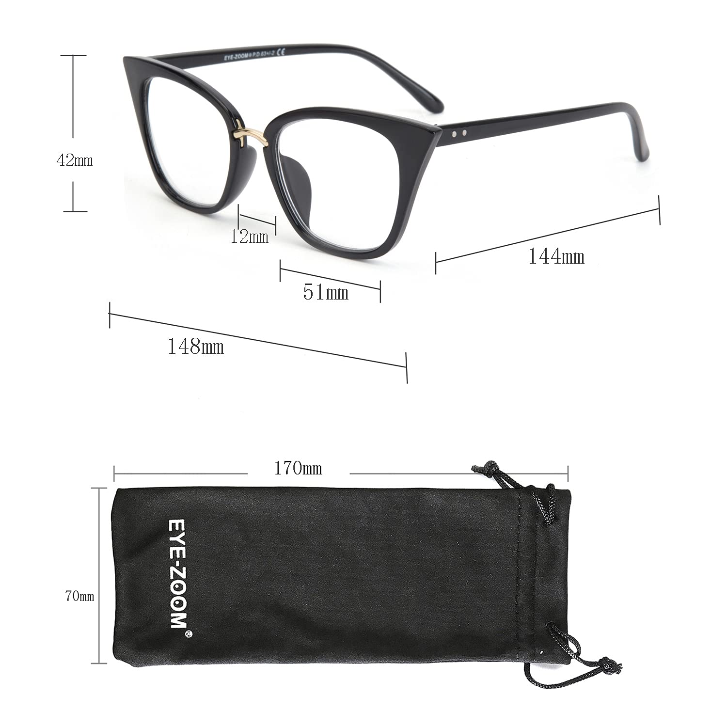 3 Pack Stylish Cat Eye Reading Glasses for Women - Fashionable & Lightweight Readers for Reading, Working, and Computer Use