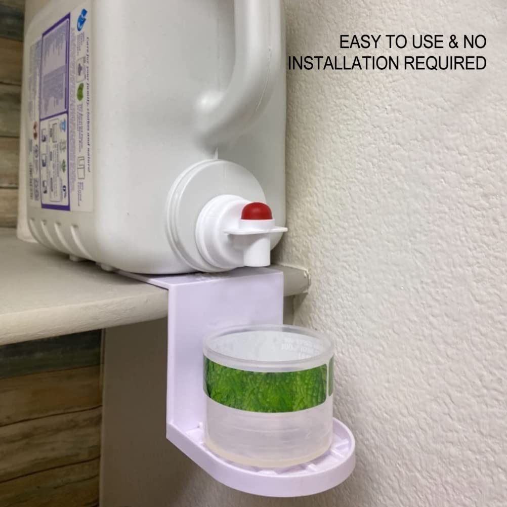 Laundry Detergent Holder & Drip Catcher Tray - Plastic Detergent Cup Organizer for Liquid Soap and Fabric Softener | Fits Under Spigot, Prevents Mess in Laundry Room