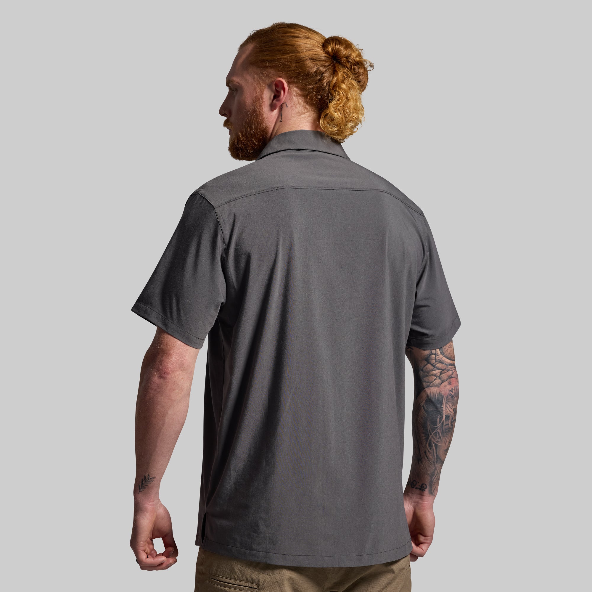 Voyager Button Up 2.0 Men's Casual Shirt - Gunmetal Gray Lightweight Travel & Outdoor Shirt for Hiking, Camping and Everyday Wear