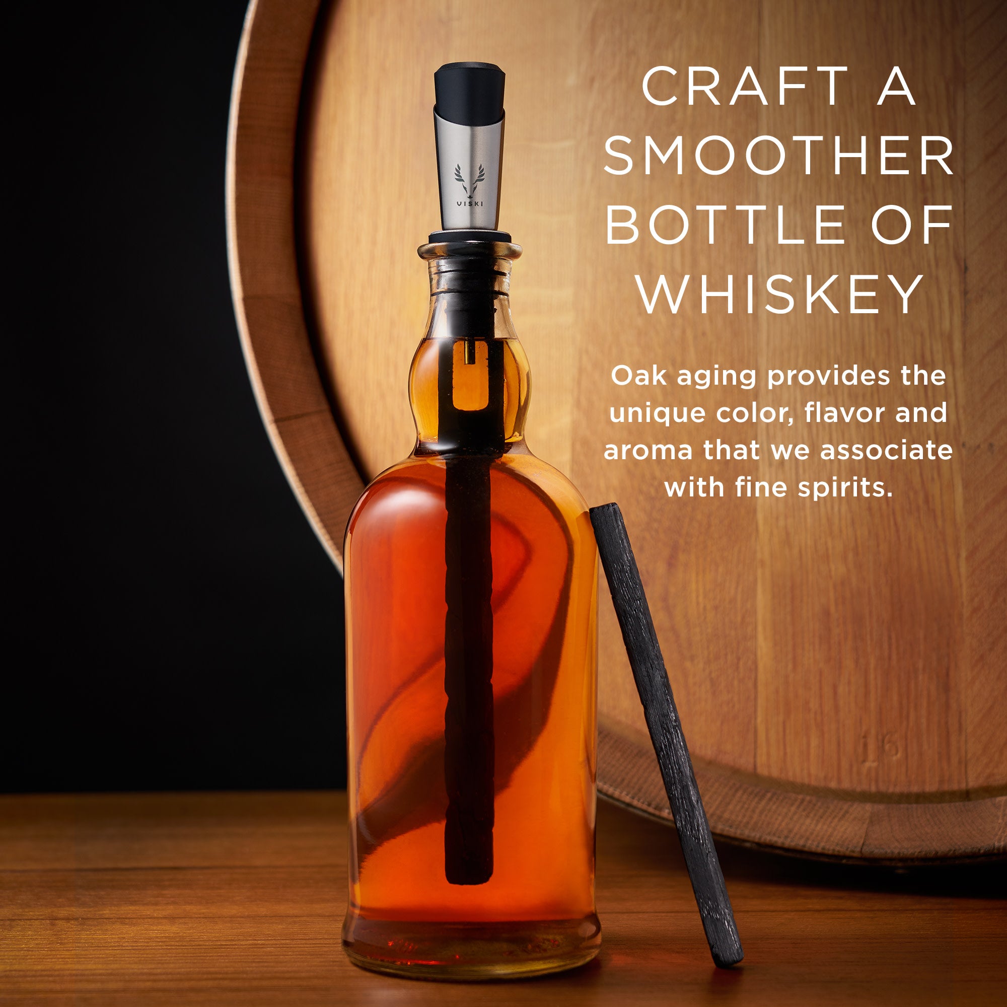Premium Alchemi Liquor Aging Kit Refill Sticks - Set of 2 Oak Wood Infusion Sticks for Whiskey, Bourbon & Rum - Perfect for Home Bar, DIY Spirit Maturation & Gift for Cocktail Enthusiasts