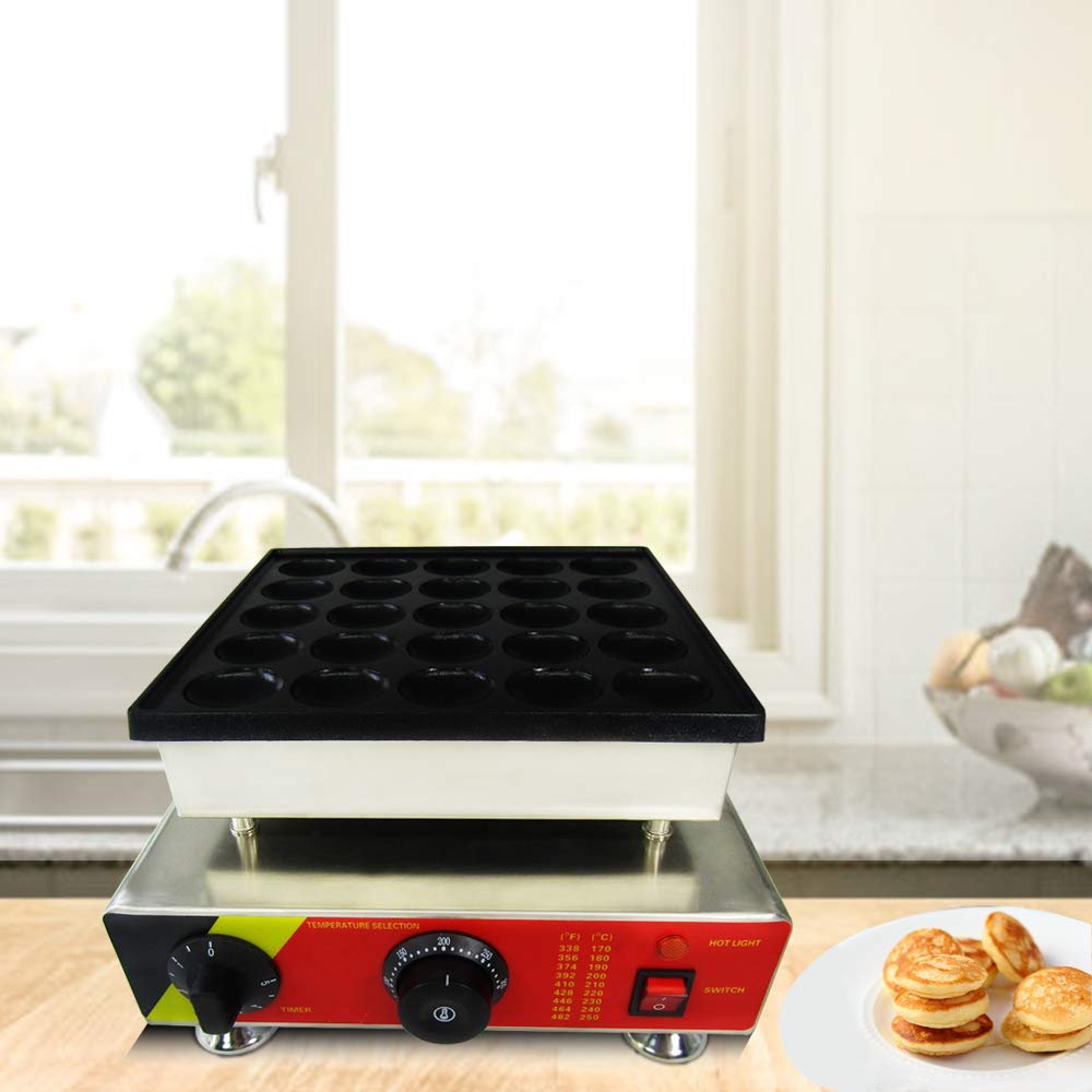 JIAWANSHUN 25Pcs Electric Dorayaki Pancake Maker Machine - Mini Dutch Pancake & Muffin Maker 110V for Home, Breakfast, Snacks, and Party Cooking