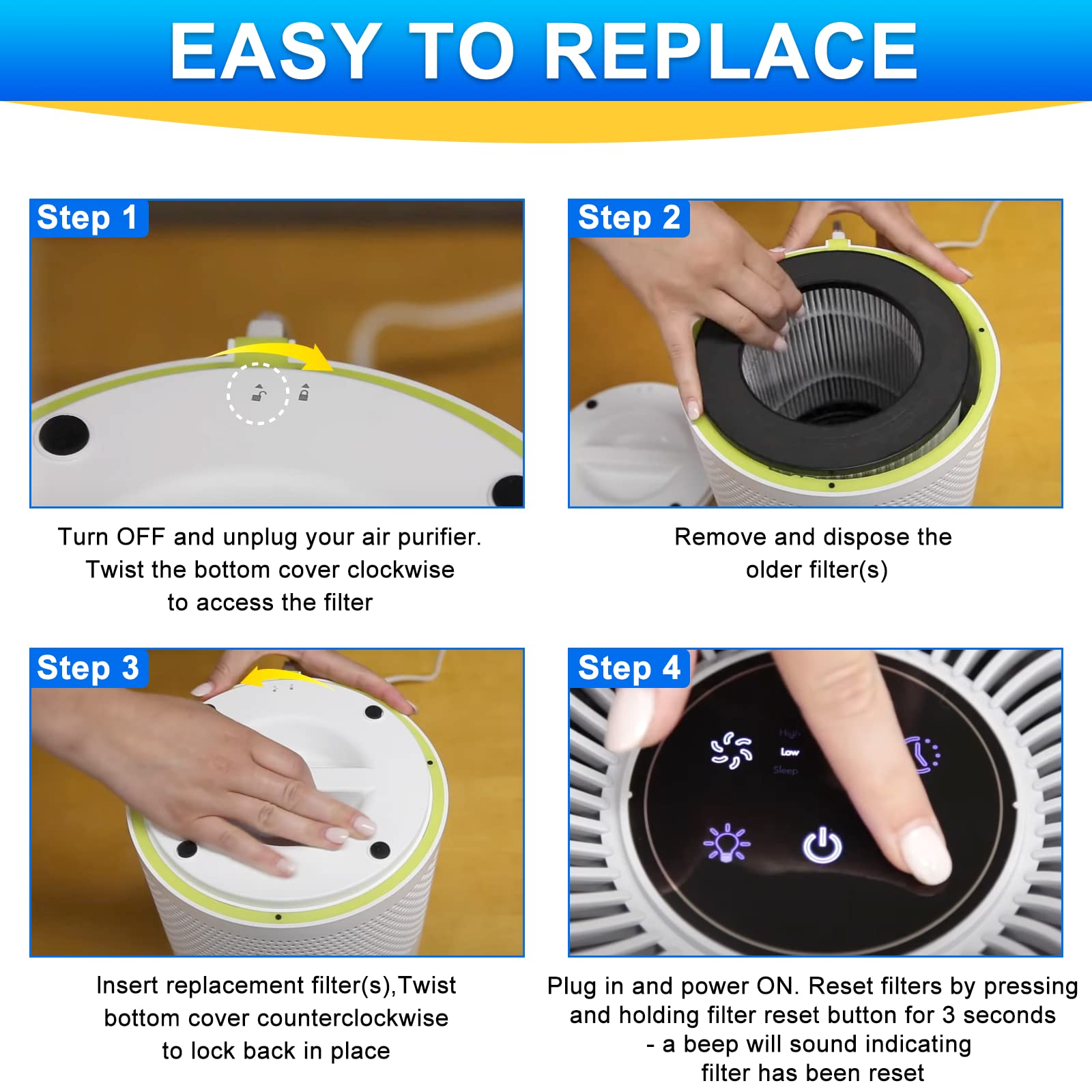 Bissell MYair Replacement Air Filter 2-Pack - Compatible with Models 2780, 2780A, 2780P, 2780B, 27809 & 2801 - HEPA Filter for Bissell MYair Personal Air Purifier - Perfect for Home, Office, and Travel Use