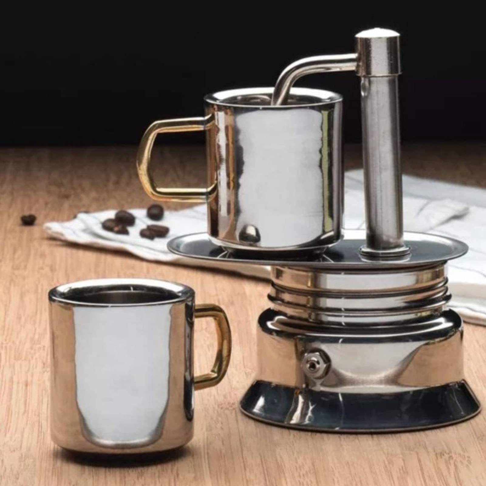 Single Spout Stovetop Coffee Pot - Portable Stainless Steel Espresso Maker for Induction & Gas Stoves | Perfect for Home, Camping & Outdoor Adventures | Enjoy Rich, Delicious Coffee Anywhere