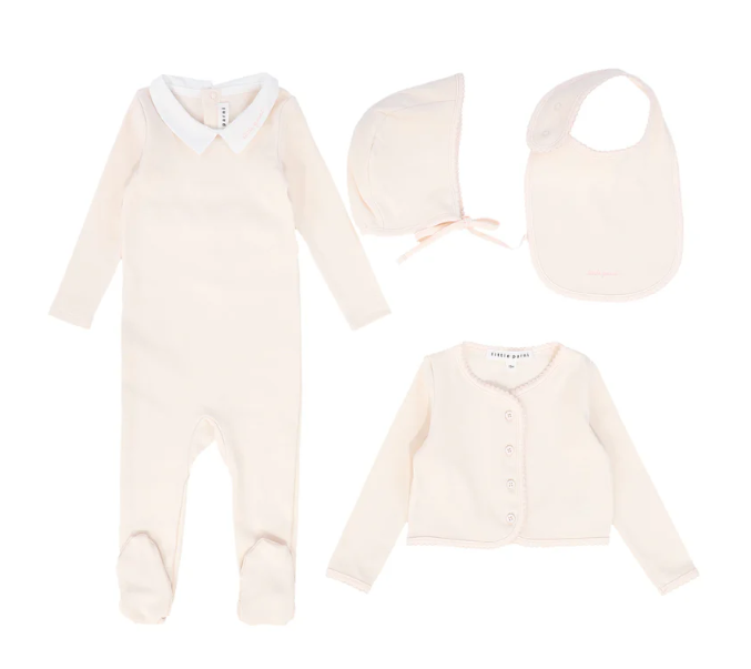 Little Parni Stretchie Cardi & Bonnet Set for Babies (3M-18M) - Soft Knit Cardigan and Hat Outfit for Newborns, Infants & Toddlers - Perfect for Photo Shoots, Gifts, and Everyday Wear