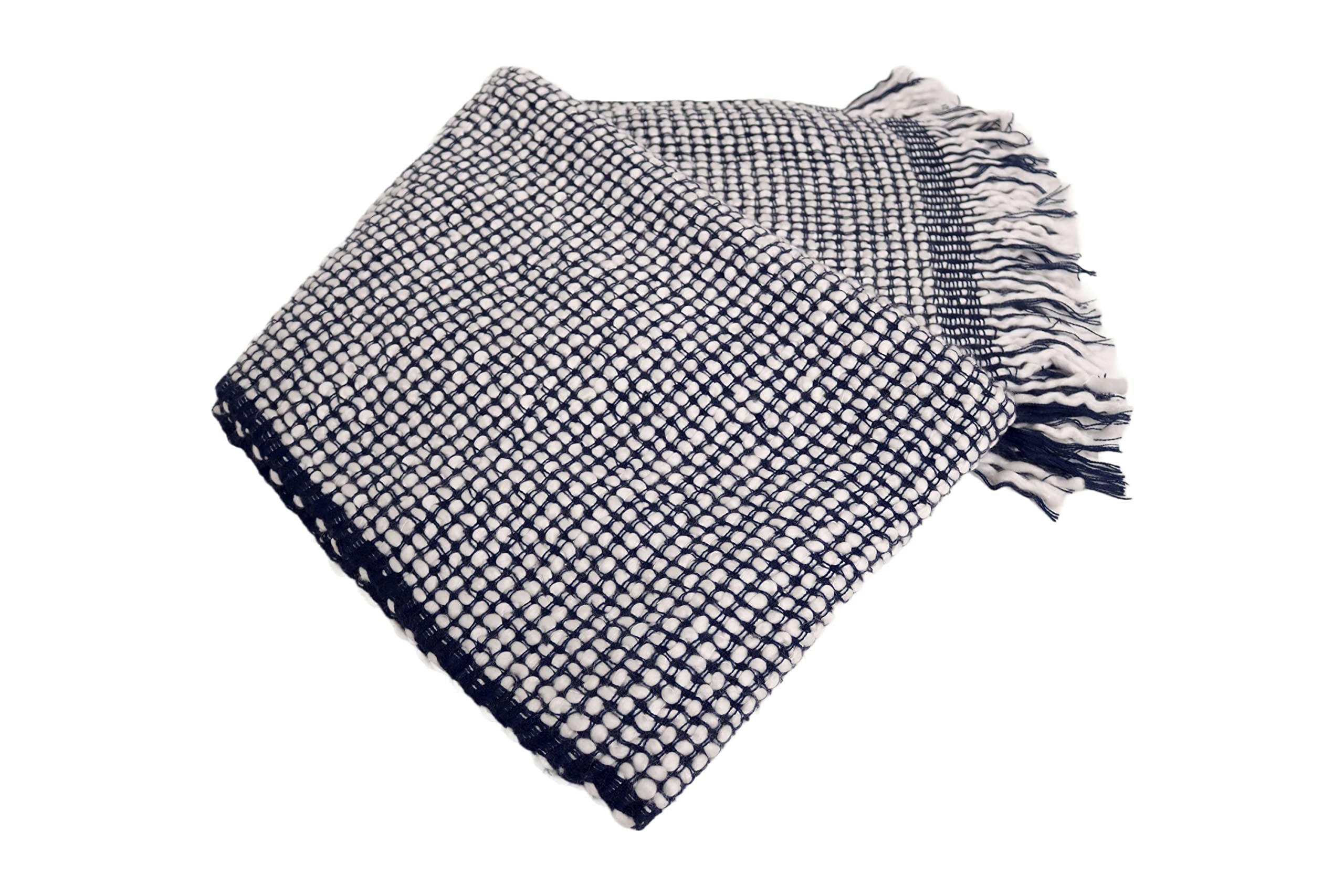 Handmade 100% Wool Throw Blanket for Sofa & Bed - Soft Luxury Blanket for Winter, Cozy Home Decor, Perfect Gift for Christmas