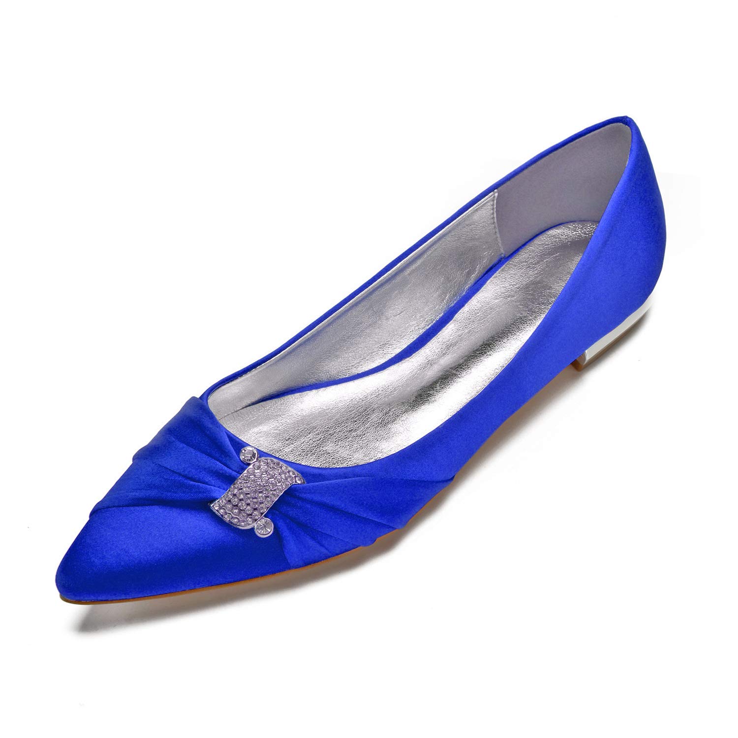 CCBubble Women's Satin Wedding Flats - Pointed Toe Slip On Formal Shoes for Prom, Evening Party & Bridal Occasions - Comfortable Dress Shoes for Special Events