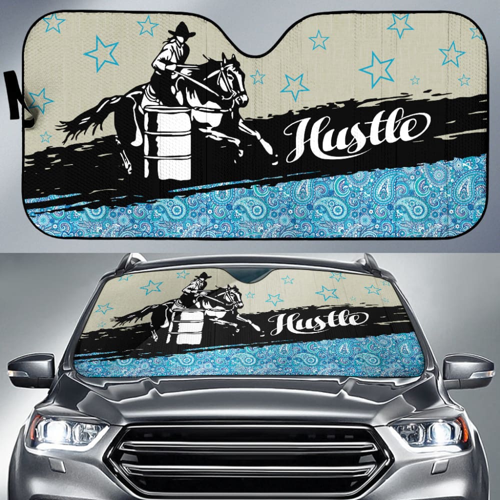 Premium Barrel Racer Horse Design Car Sun Shade for Auto Lovers - UV Protection & Heat Reduction for Summer Driving