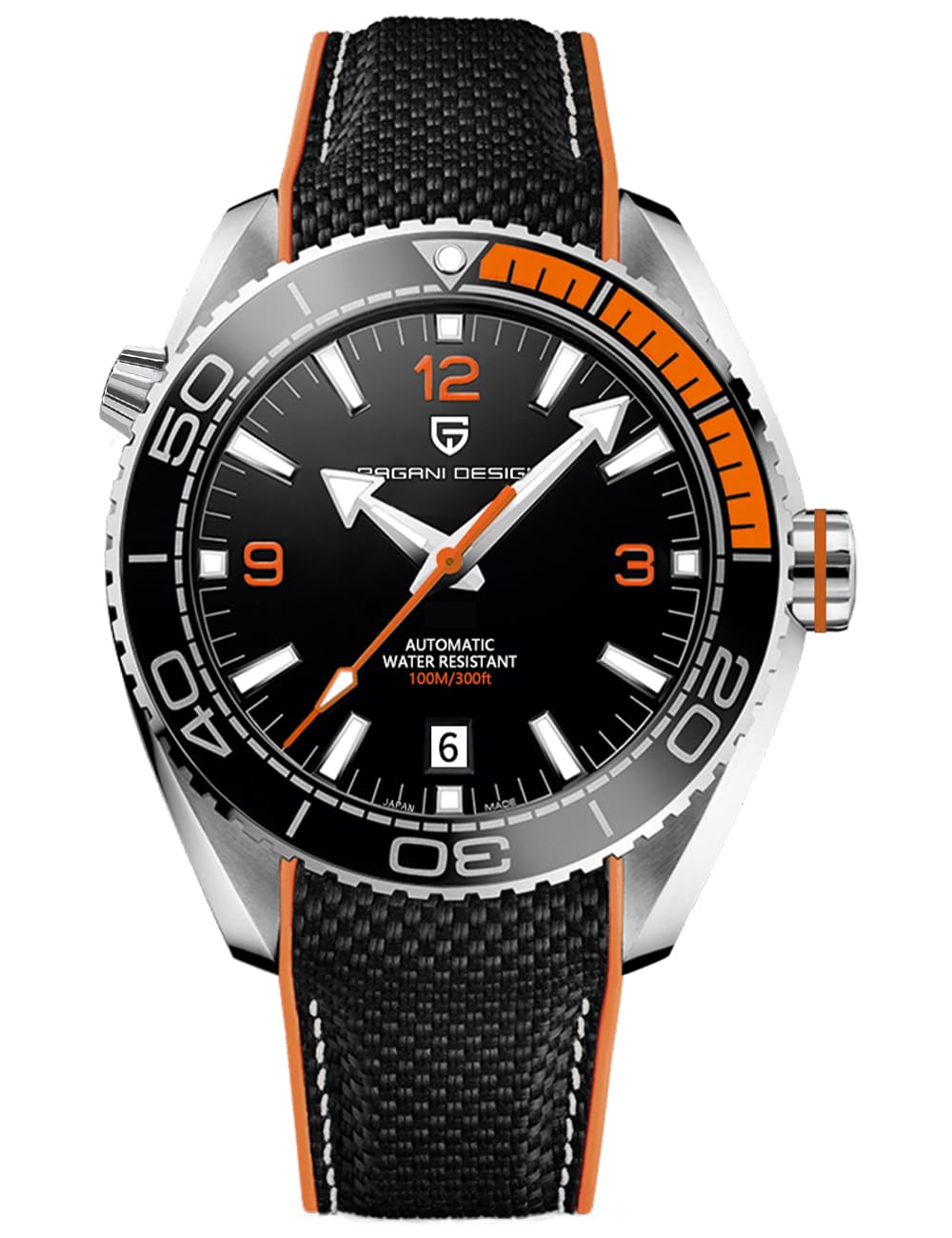 Pagani Design Automatic Mechanical Sports Diving Watch for Men - NH35 Movement, Waterproof Wristwatch with Date Display | Perfect for Diving, Swimming & Everyday Wear