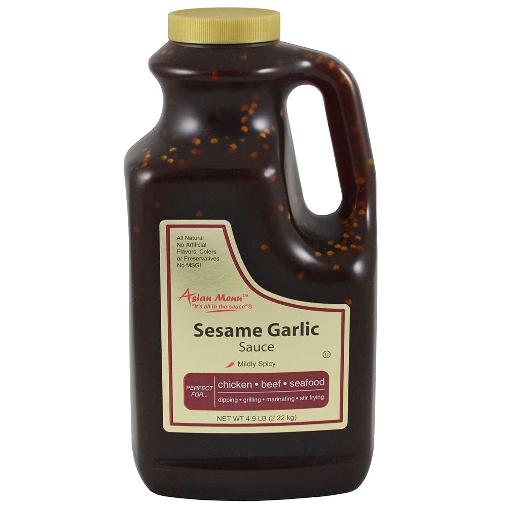 Premium All Natural Sesame Garlic Sauce - Asian Style Stir Fry & Marinade (0.5 Gallon Bulk, 4/Case) - Perfect for Cooking, Dipping & Meal Prep