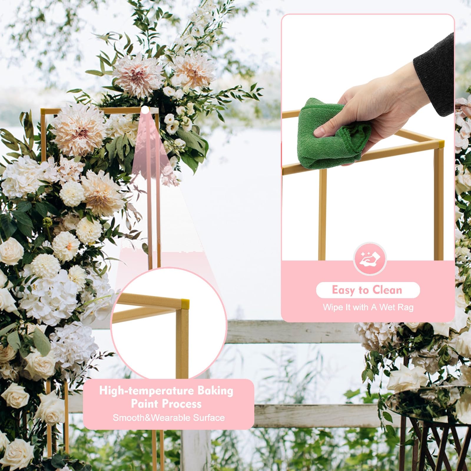 10Pcs 31.5inch/80cm Gold Wedding Flower Stand - Detachable Metal Vase Column, Geometric Centerpiece for Tabletop Flower Arrangement | Perfect for Wedding Decor, Reception Centerpieces, and Home Floral Displays