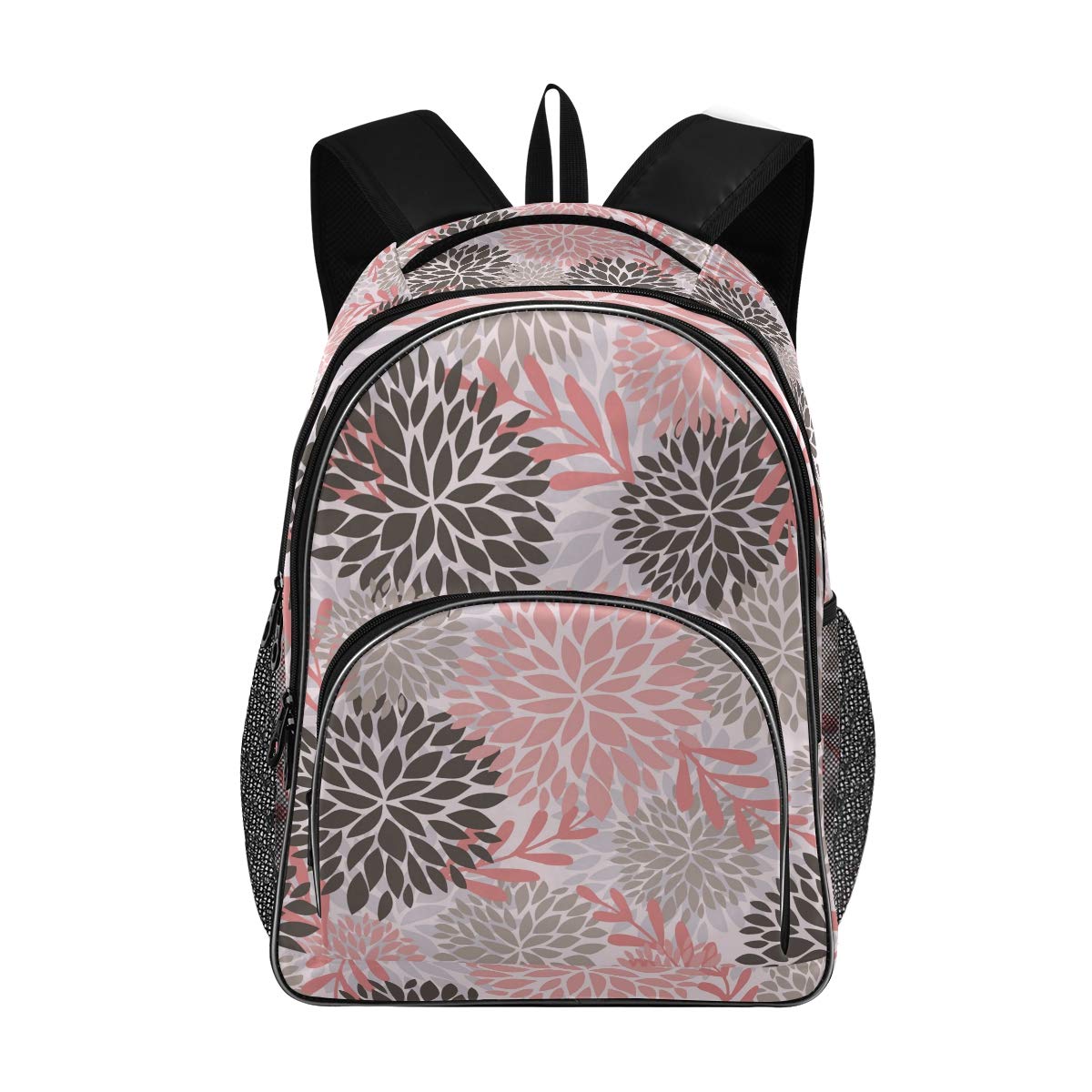 ALAZA Light Pink Dahlia Floral Backpack - Stylish Book Bag for Teens & Elementary School, Casual Daypack for Travel & Daily Use | Perfect for School, College, Commuting & Weekend Outings