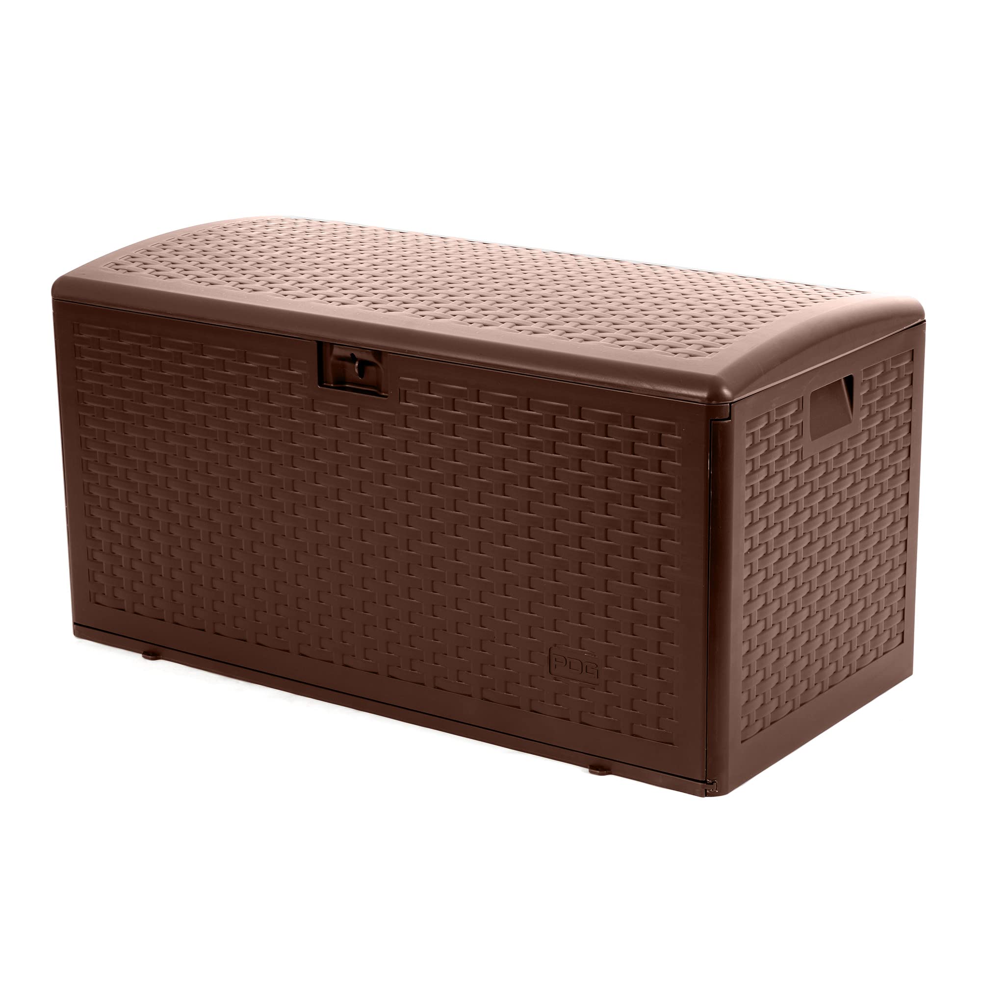 Outdoor Storage Deck Box 73 Gallon with Standard Closure - Durable Plastic Deck Box for Patio, Garden & Backyard Organization - Weatherproof Java Brown Deck Storage Container