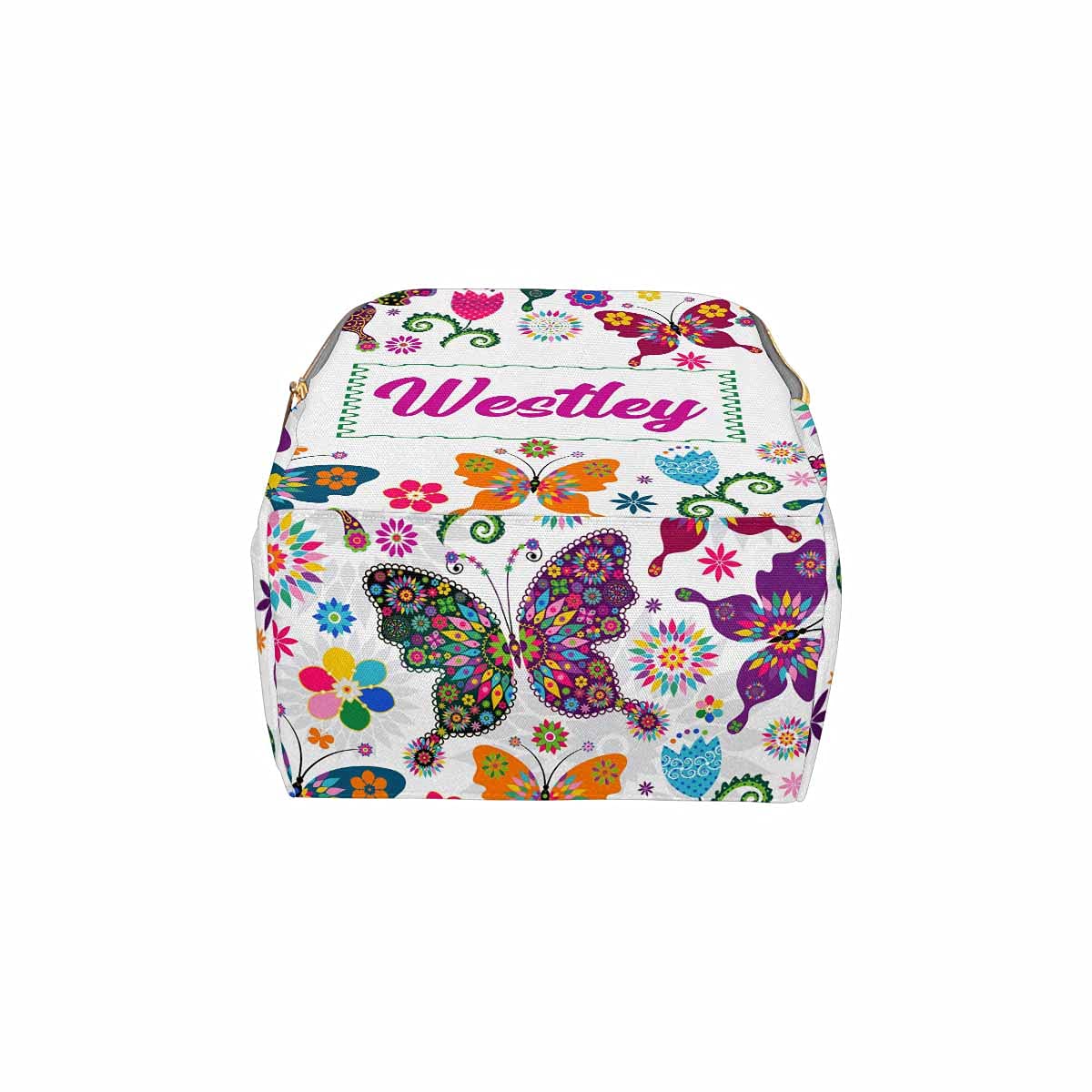 Personalized Diaper Backpack for Moms - Custom Name Pink Floral Butterfly Nursing Bag, Waterproof Multifunctional Baby Diaper Daypack for Travel, Baby Shower Gifts | Perfect for New Moms, Daycare & Family Outings