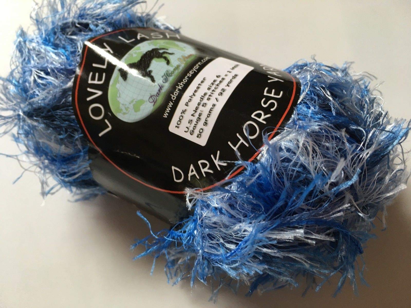 Premium Whitewater Blues Eyelash Yarn #108 - 50g Soft & Fluffy DIY Knitting & Crochet Material for Scarves, Hats, and Home Decor