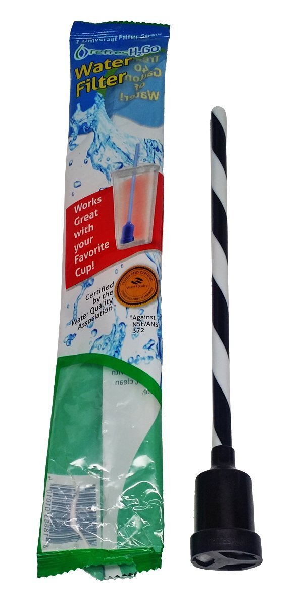 Portable Water Filter Straw for Hiking, Camping & Travel - Emergency Survival Purifier with 0.1 Micron Filtration (Black) | Outdoor, Backpacking & Emergency Preparedness Essential