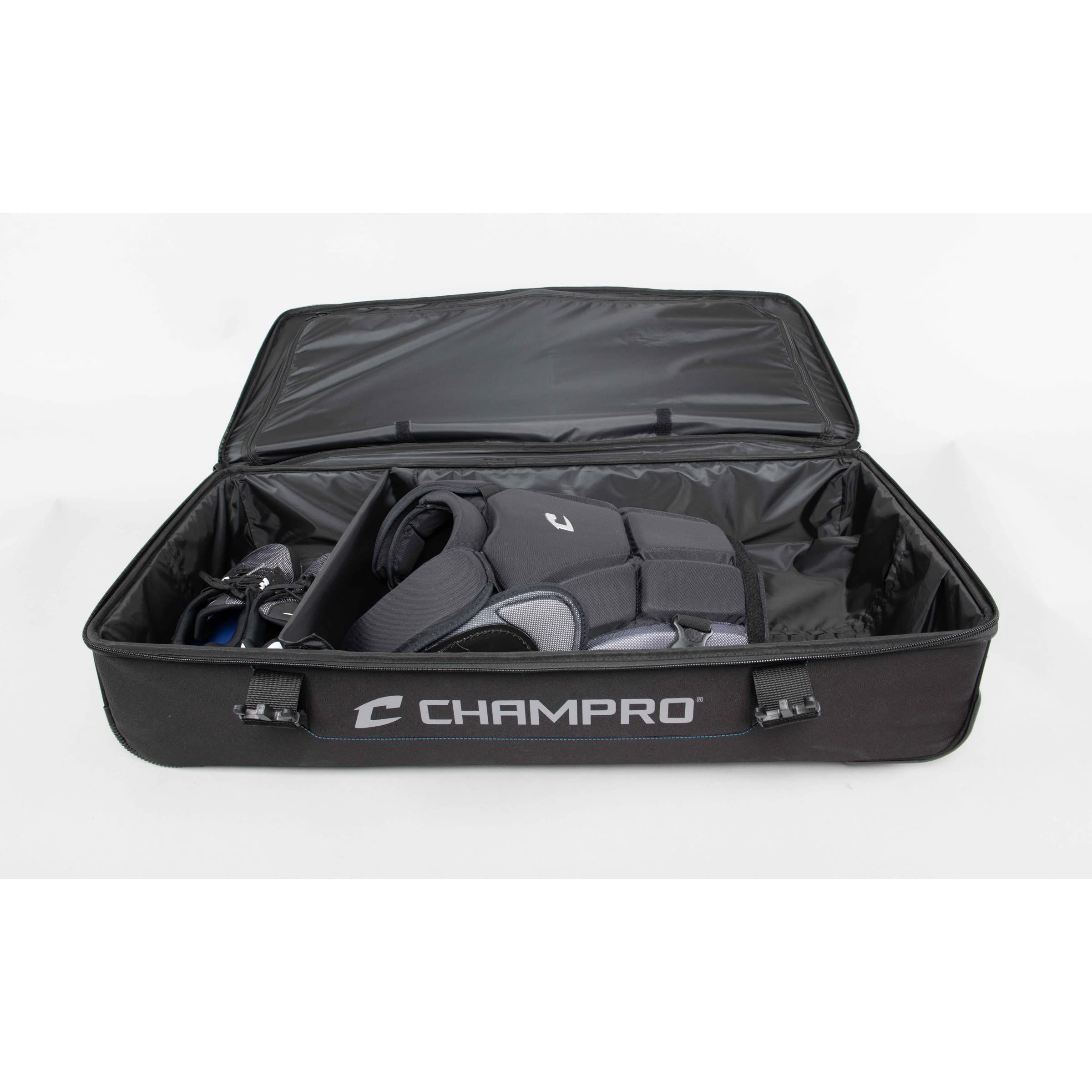 Champro Professional Umpire Wheeled Equipment Bag for Baseball & Softball Officials - Durable Black Gear Storage with Wheels | Perfect for Game Days, Tournaments & Travel