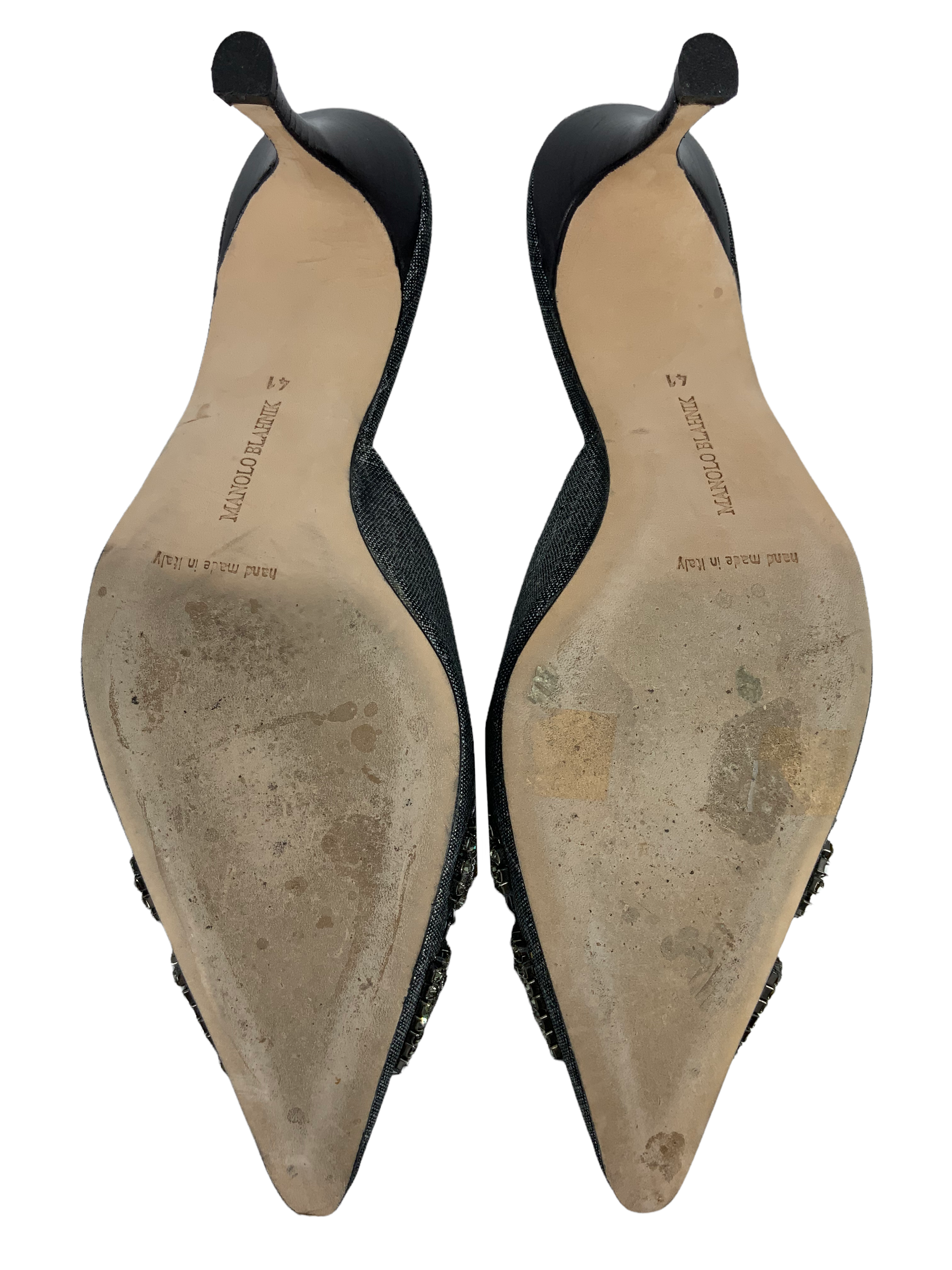 Manolo Blahnik Embellished Fabric Mules Women's Size 11 - Luxury Designer Slides for Women, Perfect for Parties, Weddings & Special Occasions