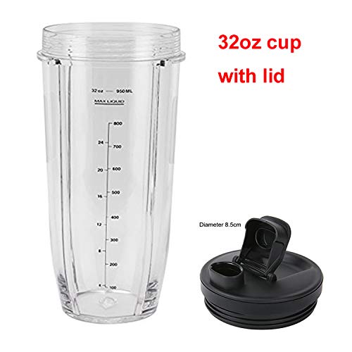 2 Packs 32OZ (950ML) Measuring Cup with Spout Lids - Replacement Blender Cups Compatible with Nutri Ninja Pro & Auto IQ Series - Perfect for Smoothies, Protein Shakes & Meal Prep