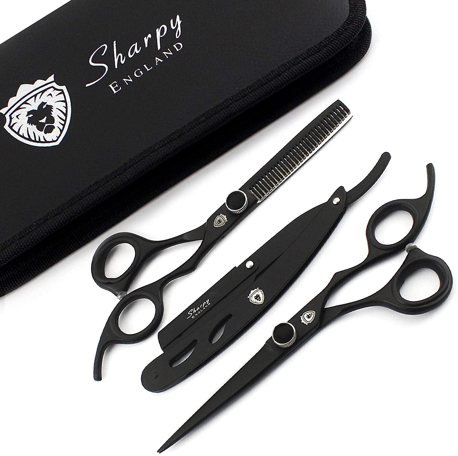 SHARPY™ Professional 6-Inch Hairdressing Scissors & Thinning Shears Set - Razor Sharp Barber Scissors with Luxury Case | Perfect for Salon Stylists, Hairdressers & Home Haircuts
