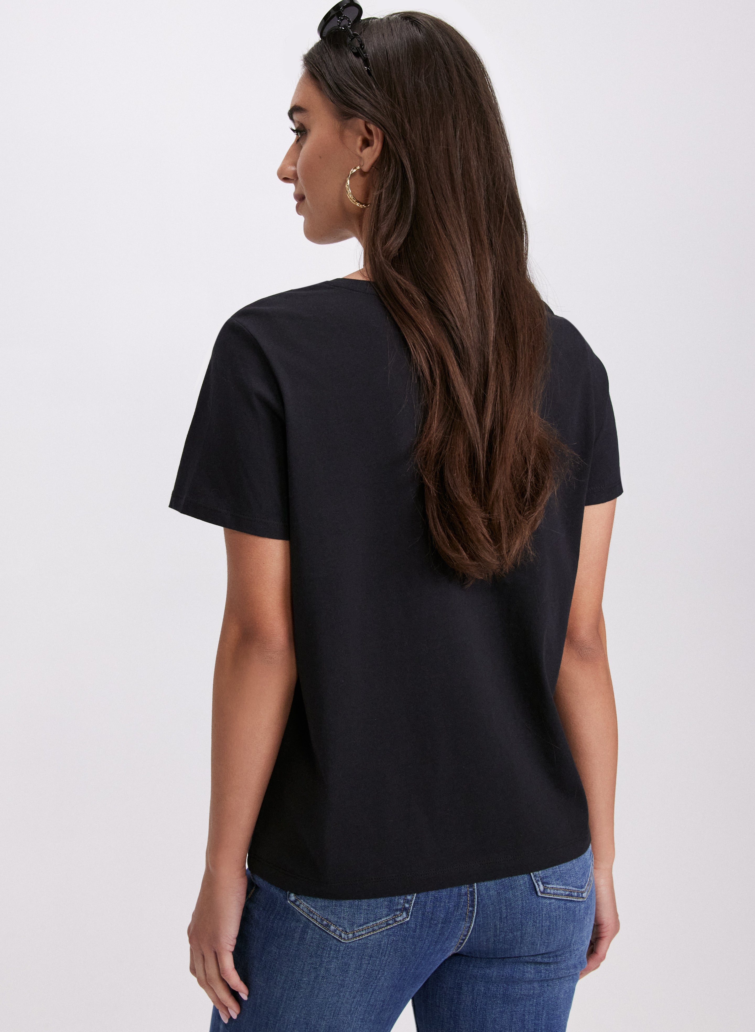 Cut Out Script T-Shirt - Trendy Women's Fashion Tee for Casual Wear & Everyday Outfits