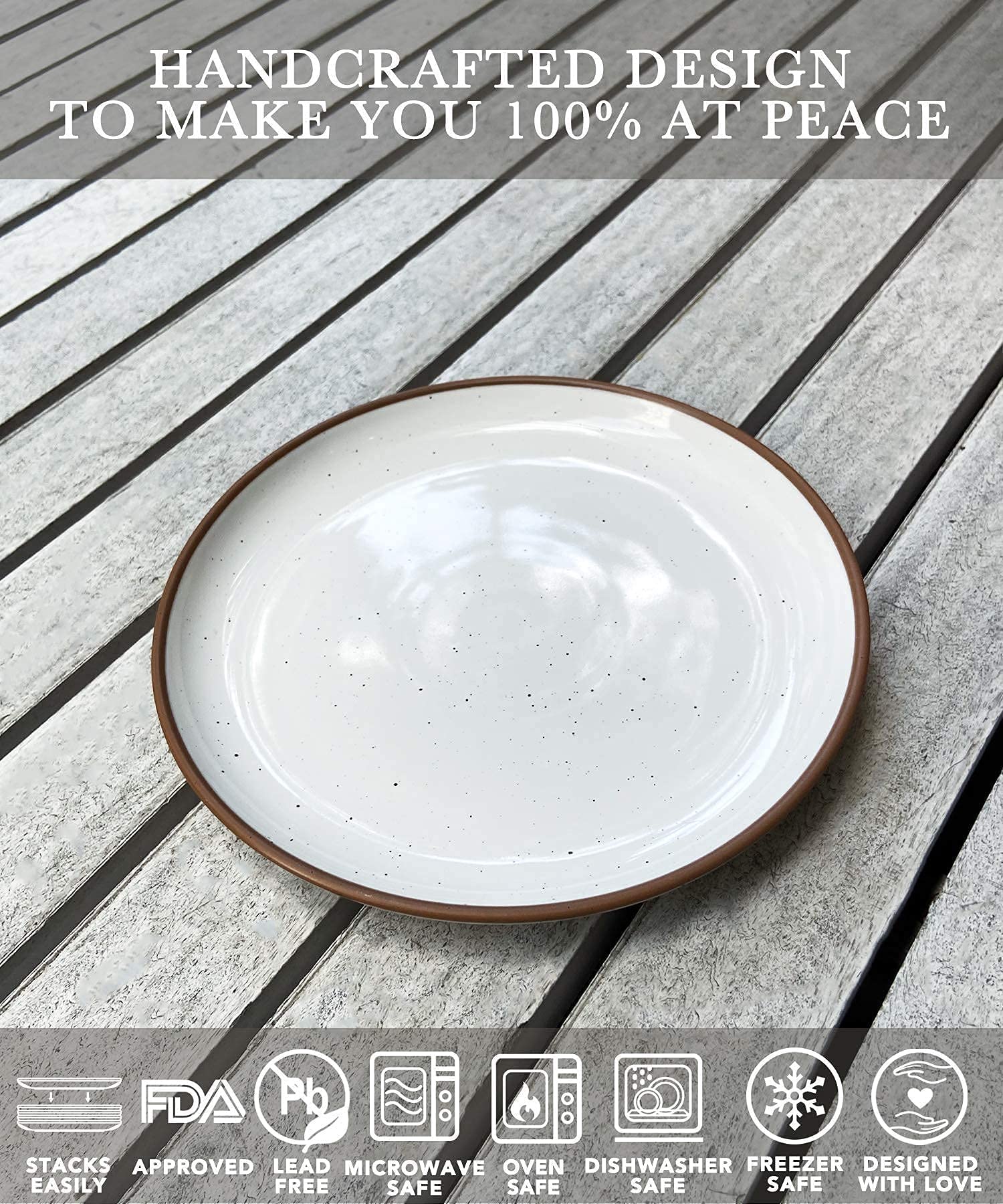 Mora Ceramic Dinner Plates, Salad Plates & Bowls Set - 12-Piece Modern Dinnerware for Everyday Use, Microwave & Dishwasher Safe, Scratch Resistant - Vanilla White - Perfect for Family Dinners, Parties & Restaurant-Style Dining
