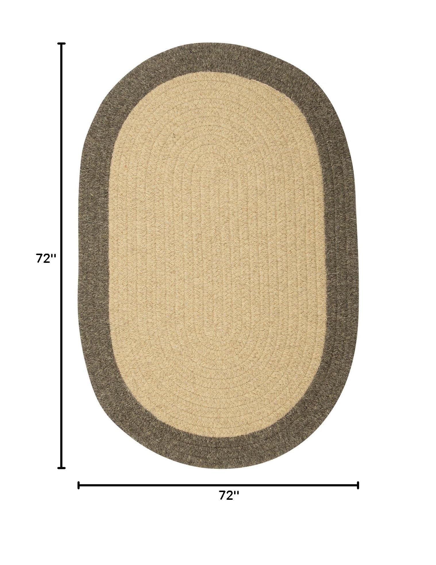 Premium 6' x 6' Round Beige Area Rug by Hudson - Soft Modern Home Decor for Living Room, Bedroom & Nursery - Machine Washable Indoor Floor Carpet