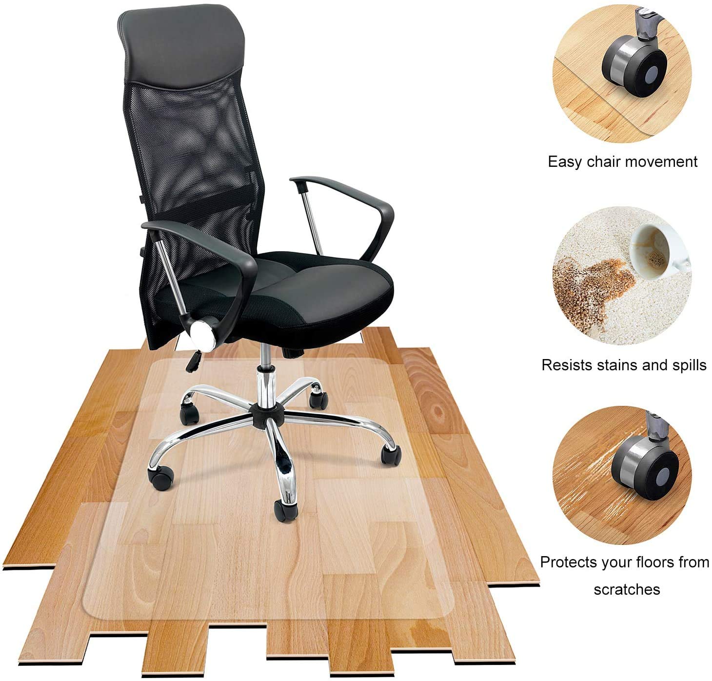 Azadx Clear Plastic Chair Mat for Hardwood Floors 30