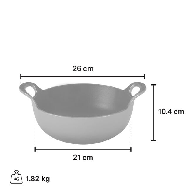 Le Creuset 2.7 Quart Flame Enameled Cast Iron Balti Dish - Perfect for Indian Curry, Stews & Oven-to-Table Serving